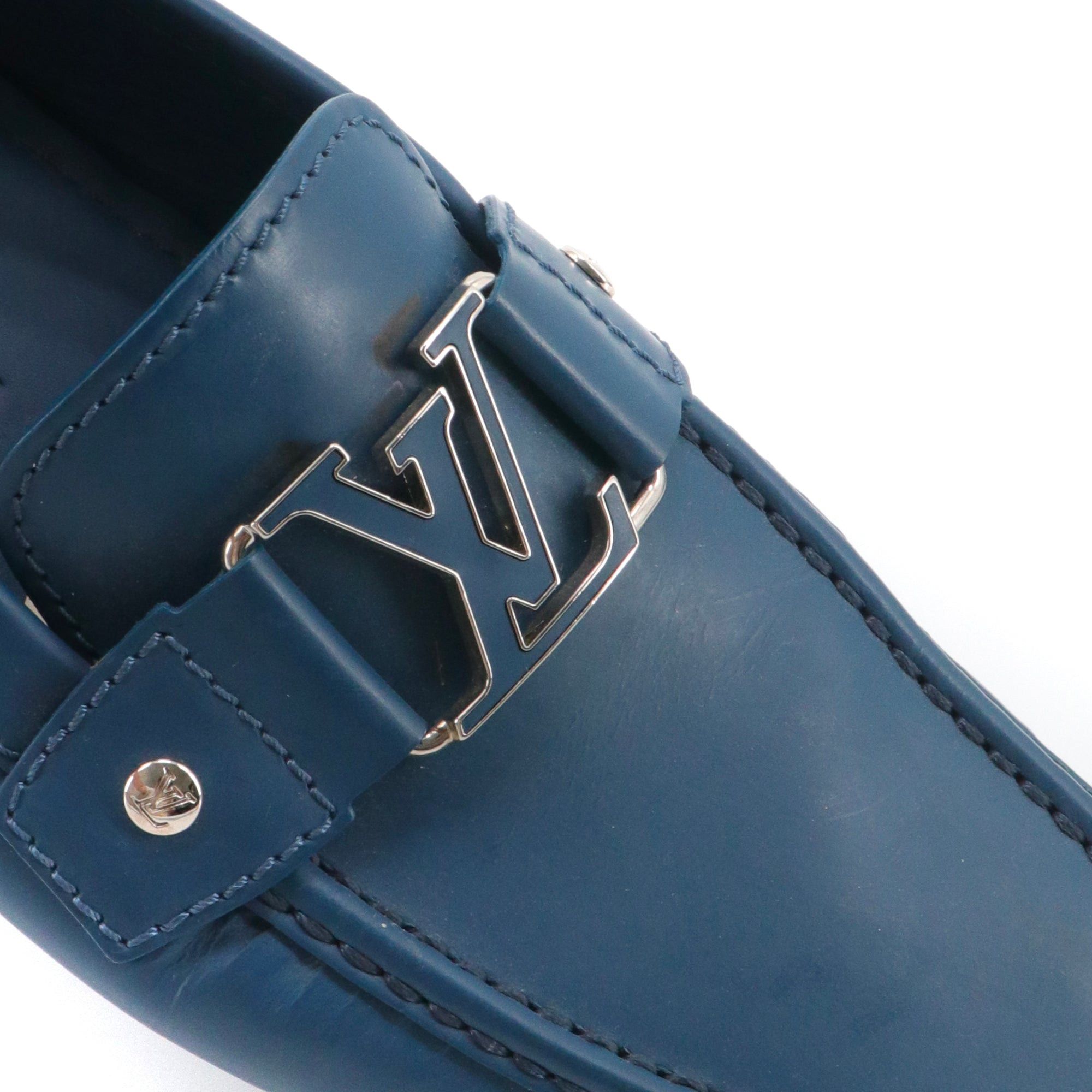 Louis Vuitton LOUIS VUITTON - Louis Vuitton Monte Carlo loafers in blue leather (T40) Size US 7 / EU 40 - 4 Thumbnail