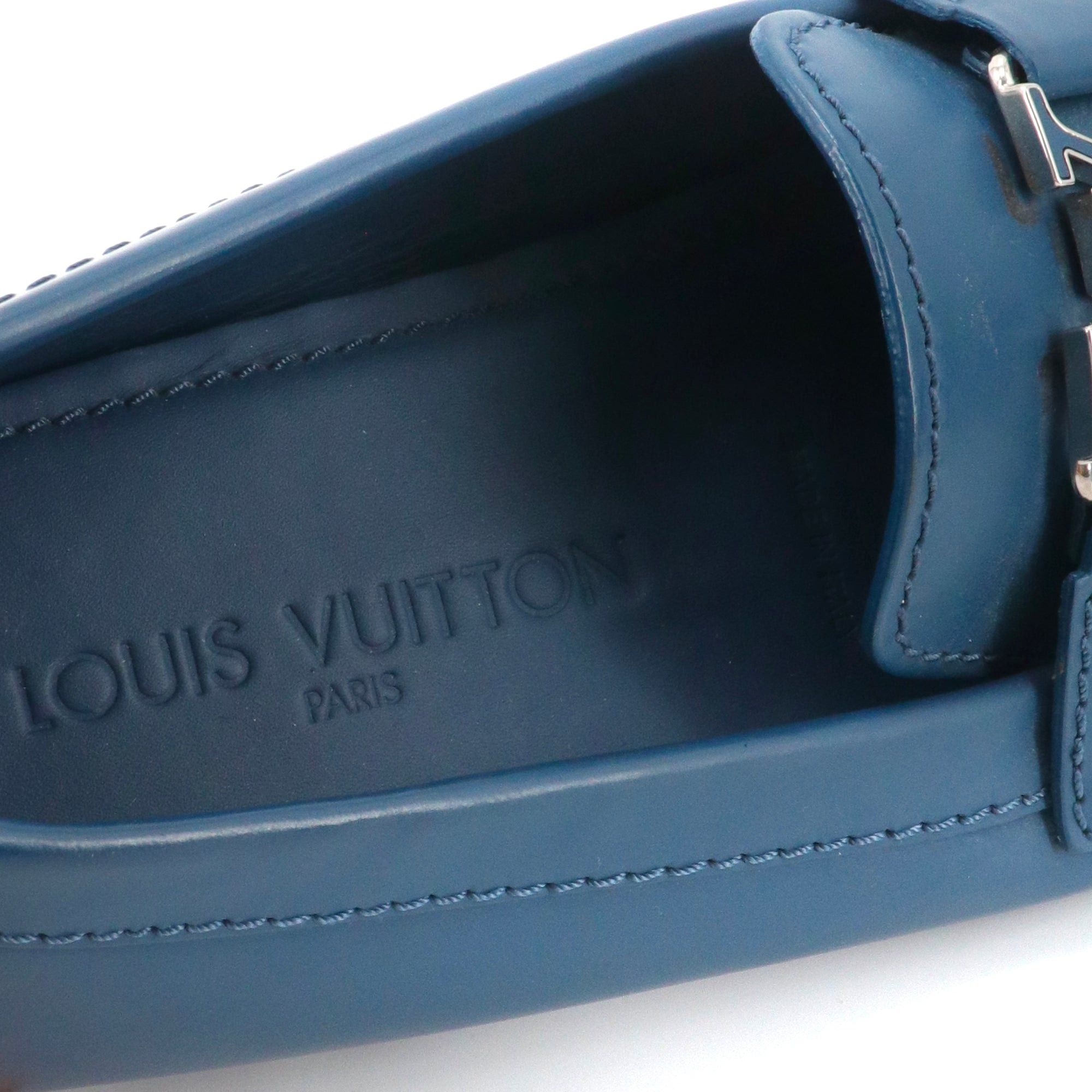 Louis Vuitton LOUIS VUITTON - Louis Vuitton Monte Carlo loafers in blue leather (T40) Size US 7 / EU 40 - 5 Thumbnail