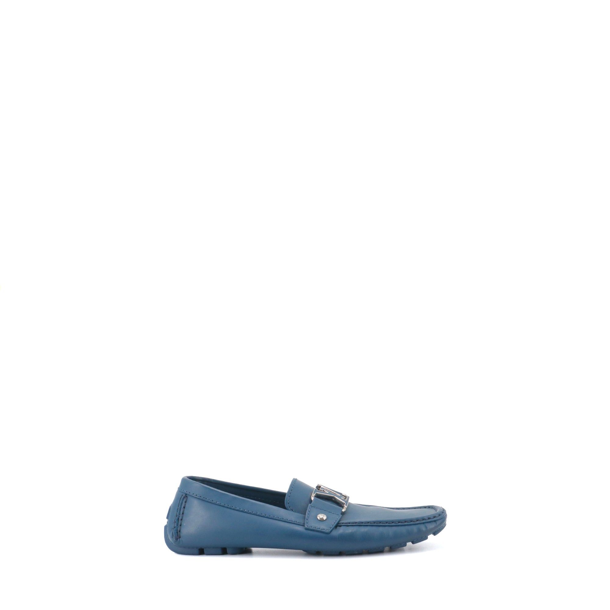 Louis Vuitton LOUIS VUITTON - Louis Vuitton Monte Carlo loafers in blue leather (T40) Size US 7 / EU 40 - 2 Thumbnail