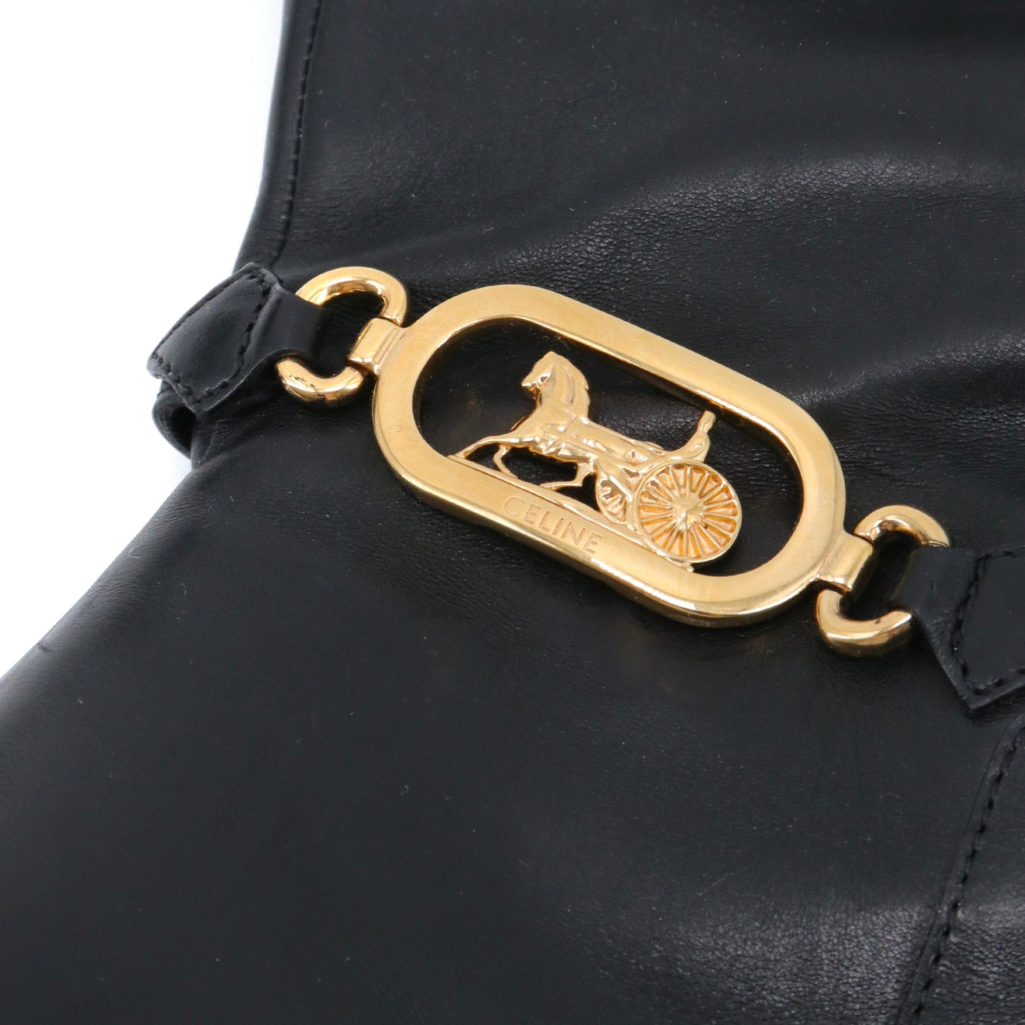 Celine CELINE - Celine heeled boots in black leather (T37) Size US 6 / IT 36 - 3 Thumbnail