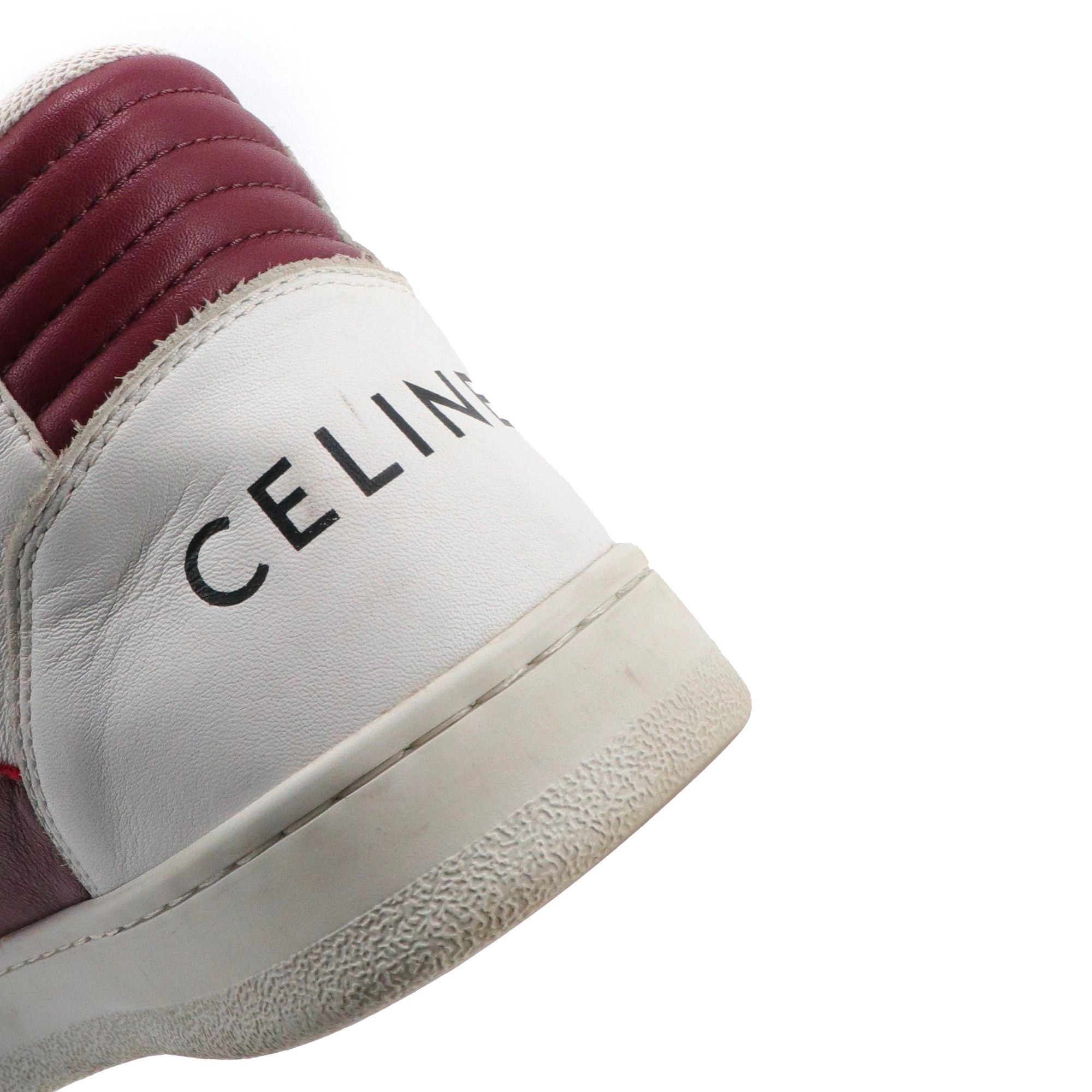 Celine CELINE - Celine CT-02 high-top sneakers in white and red leather (T39) Size US 8 / IT 38 - 6 Thumbnail