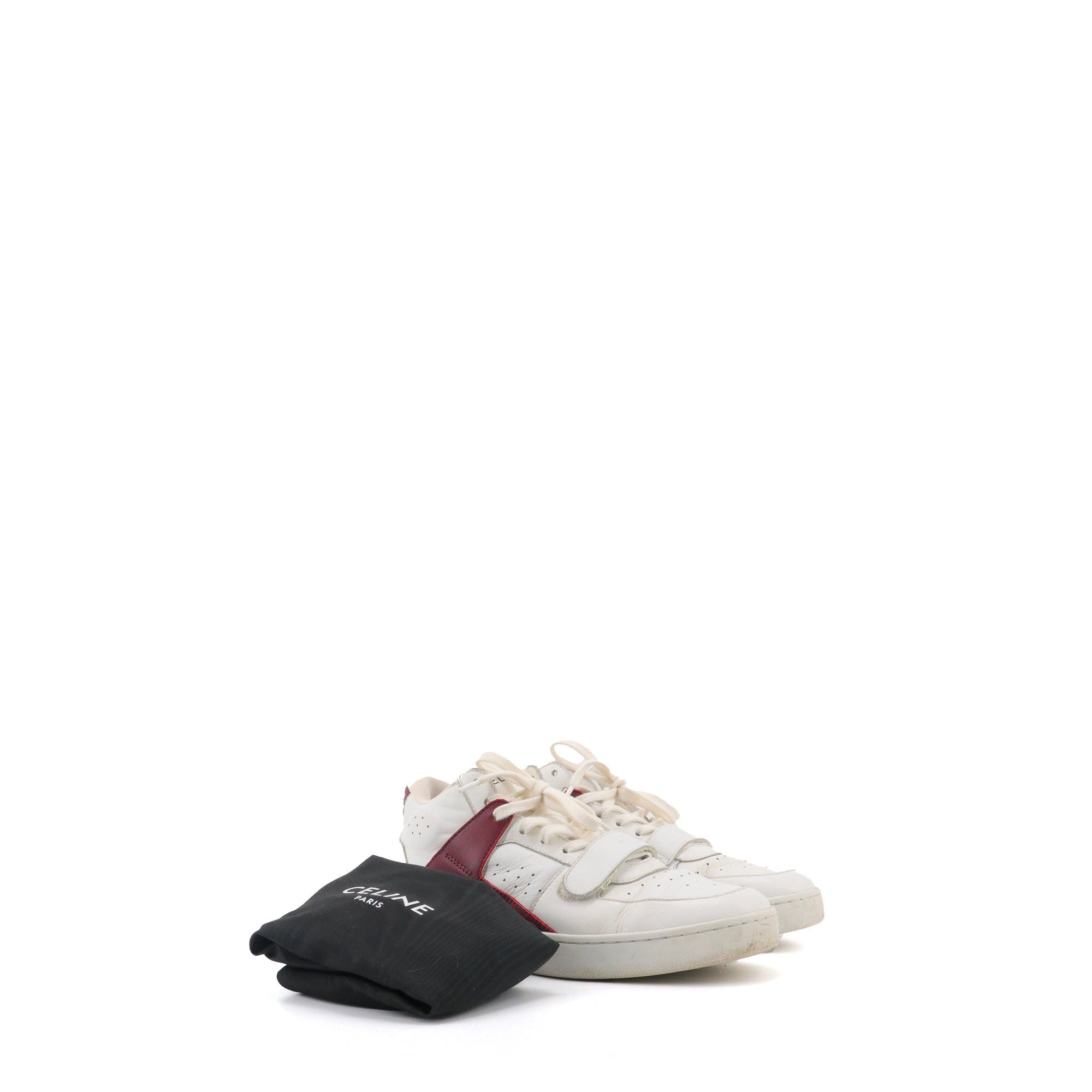Celine CELINE - Celine CT-02 high-top sneakers in white and red leather (T39) Size US 8 / IT 38 - 9 Thumbnail
