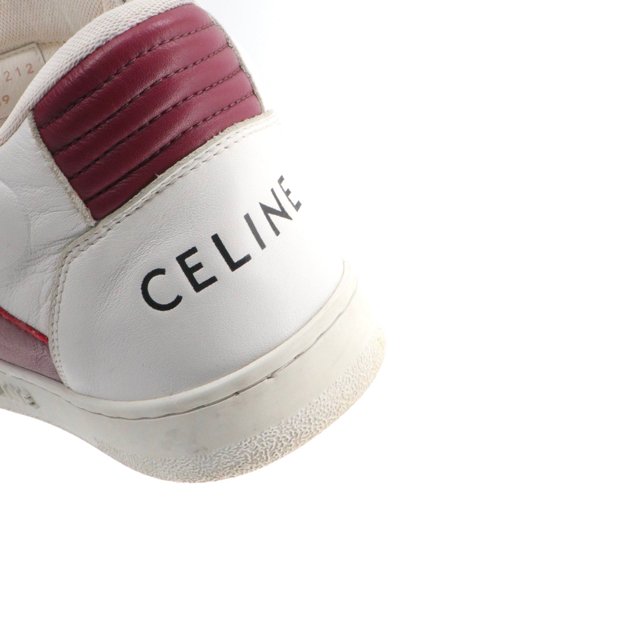 Celine CELINE - Celine CT-02 high-top sneakers in white and red leather (T39) Size US 8 / IT 38 - 4 Thumbnail