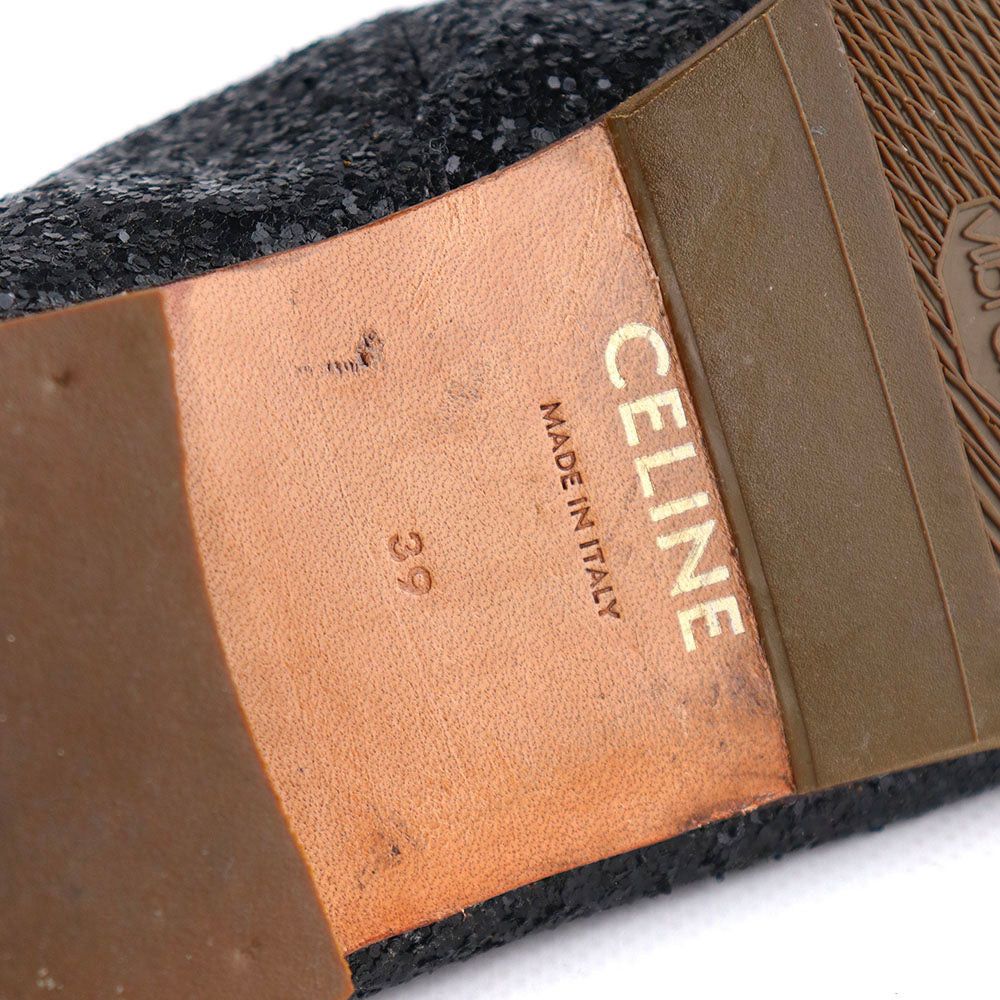 Celine CELINE - Celine Triomphe glitter ballerinas in black leather (T39) Size US 8 / IT 38 - 10 Thumbnail