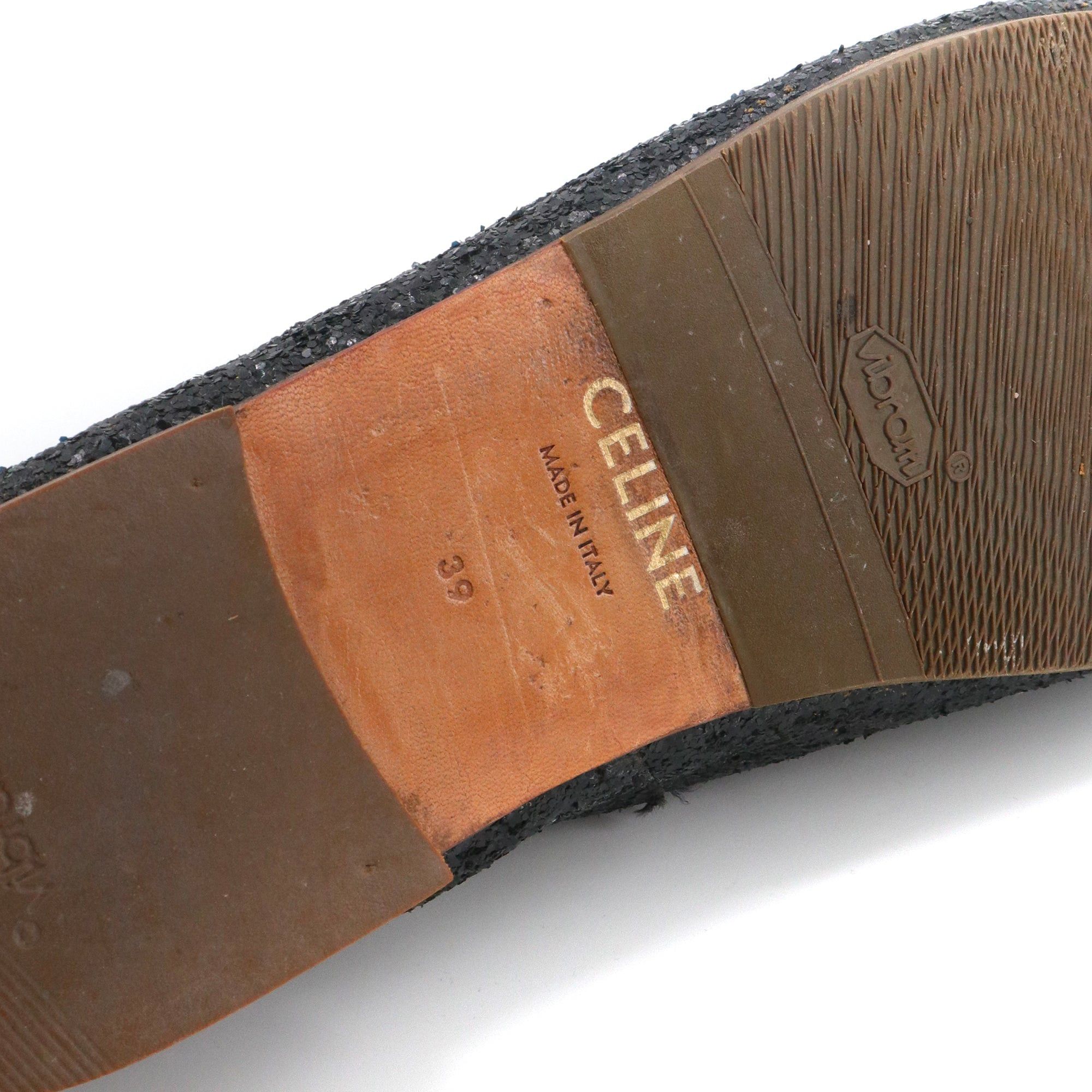 Celine CELINE - Celine Triomphe glitter ballerinas in black leather (T39) Size US 8 / IT 38 - 12 Thumbnail
