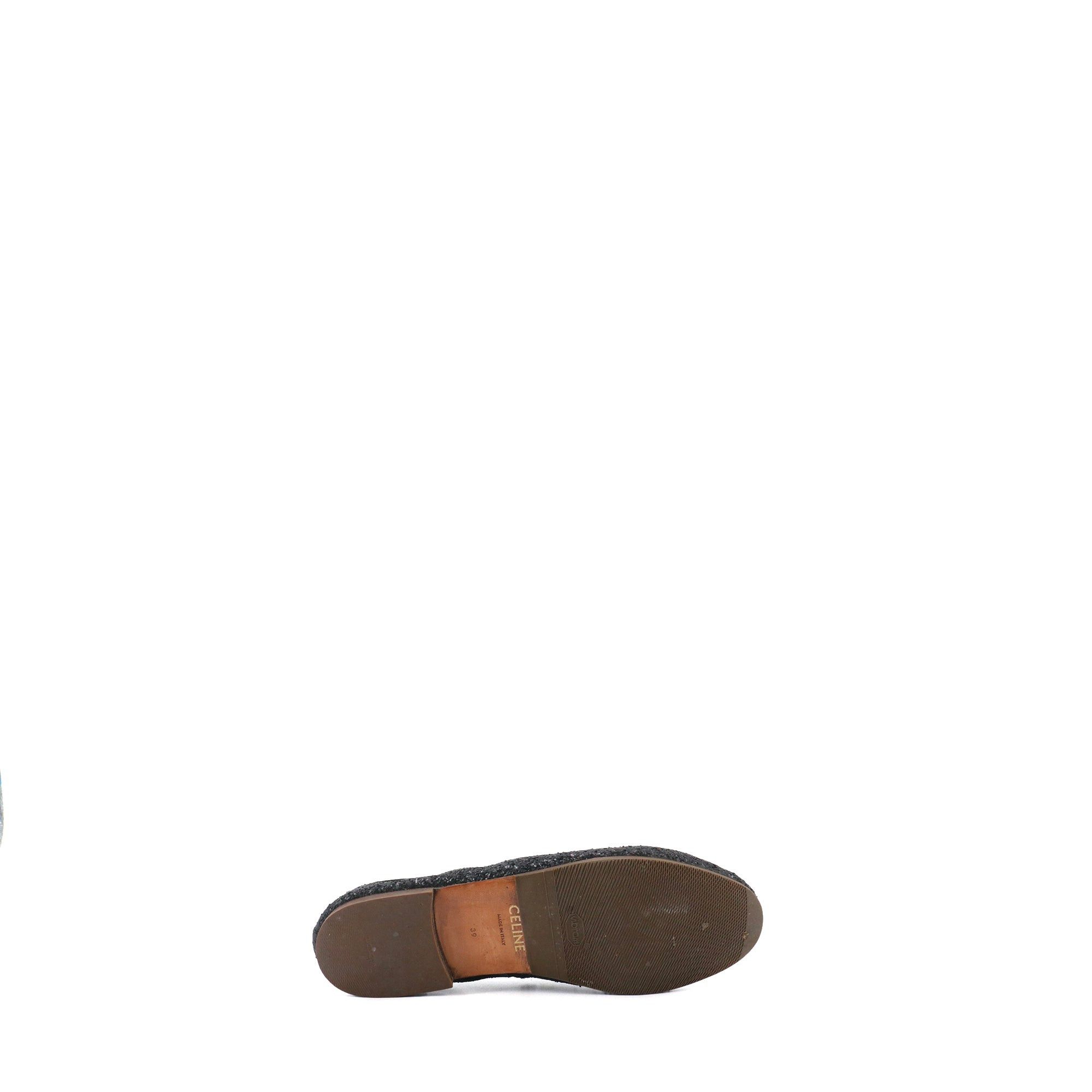Celine CELINE - Celine Triomphe glitter ballerinas in black leather (T39) Size US 8 / IT 38 - 4 Thumbnail
