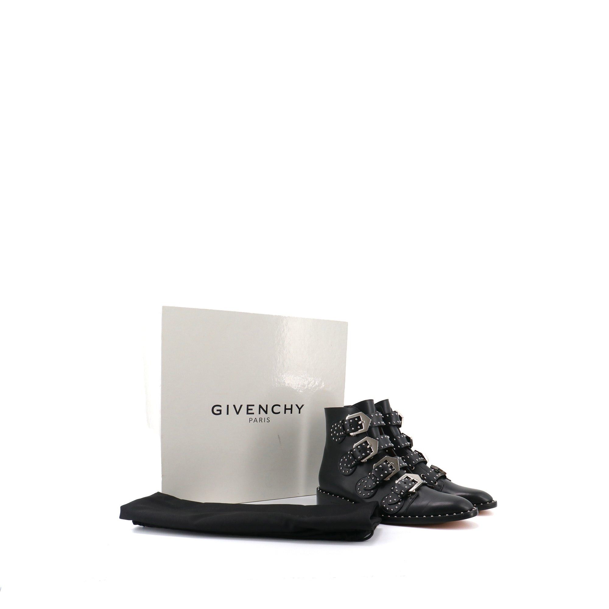 Givenchy GIVENCHY - Givenchy ankle boots with buckles decorated with studs in black leather (T37) Size US 6 / IT 36 - 8 Thumbnail