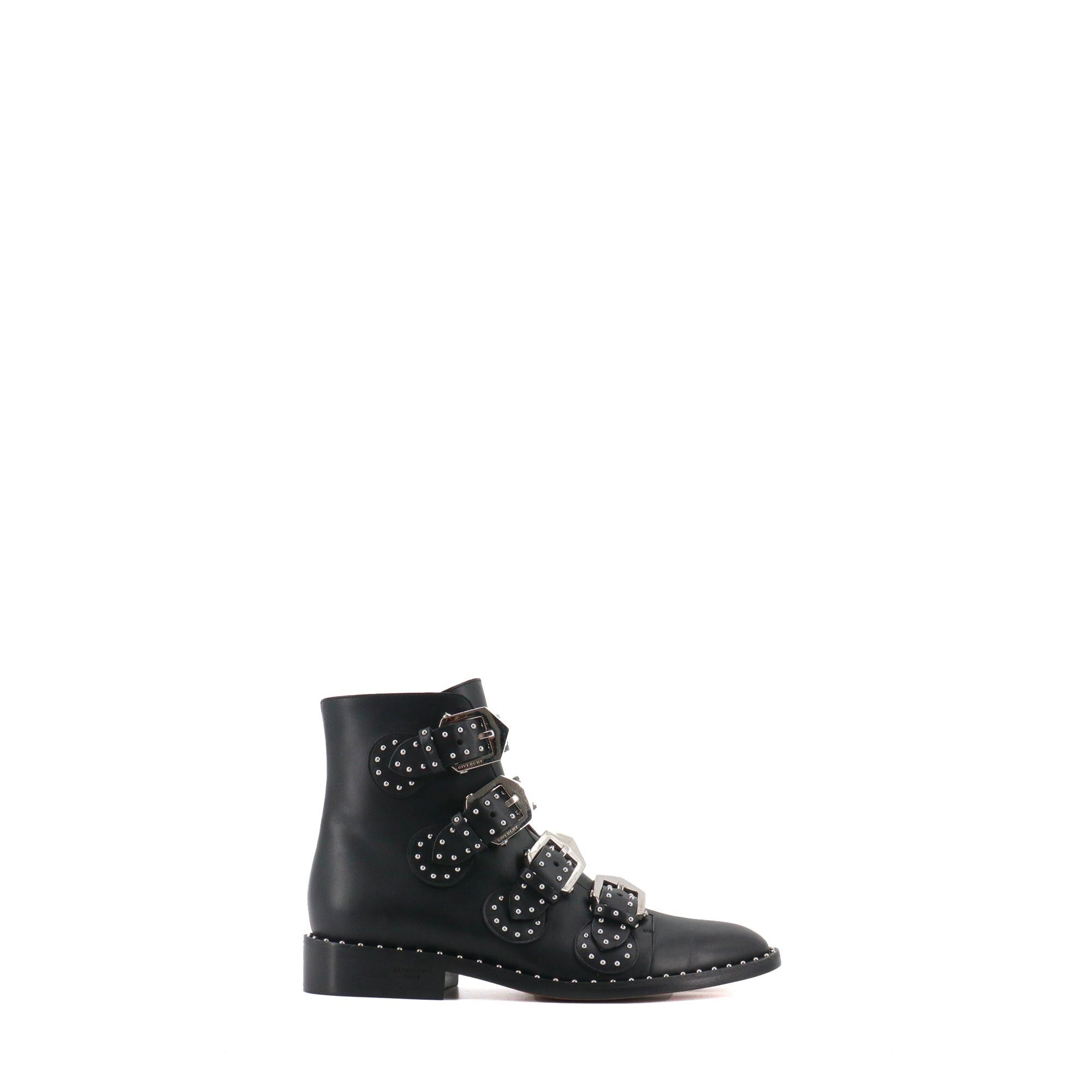 Givenchy GIVENCHY - Givenchy ankle boots with buckles decorated with studs in black leather (T37) Size US 6 / IT 36 - 2 Thumbnail