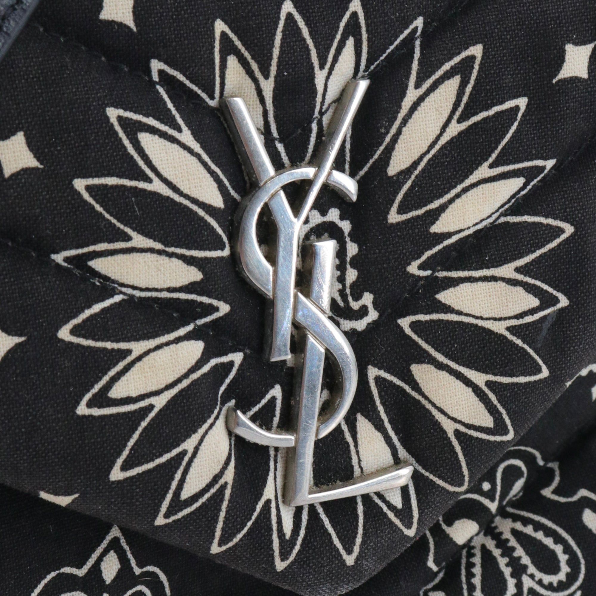 Saint Laurent Paris SAINT LAURENT - Saint Laurent Loulou Toy shoulder bag in black bandana canvas Size ONE SIZE - 5 Thumbnail