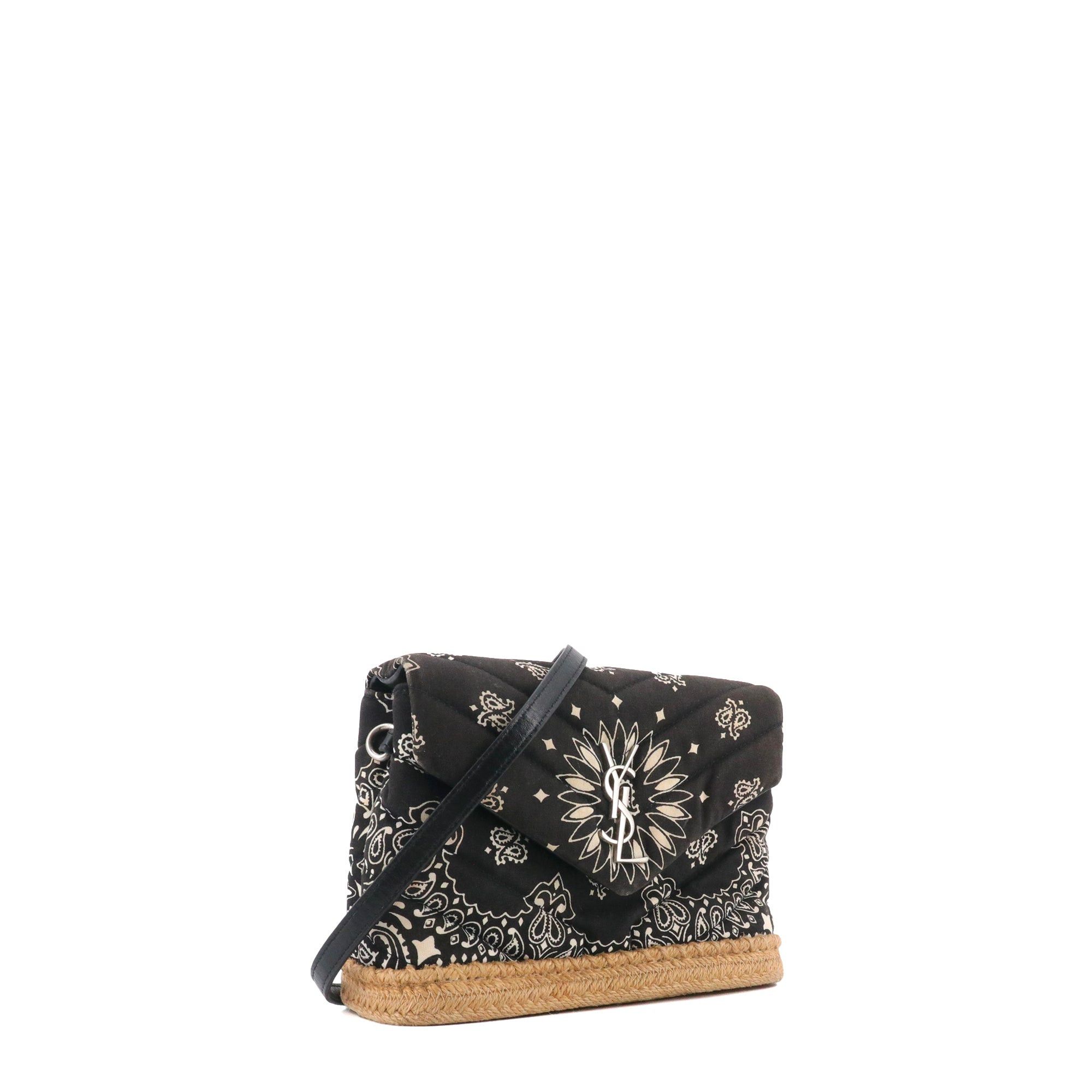 Saint Laurent Paris SAINT LAURENT - Saint Laurent Loulou Toy shoulder bag in black bandana canvas Size ONE SIZE - 2 Thumbnail