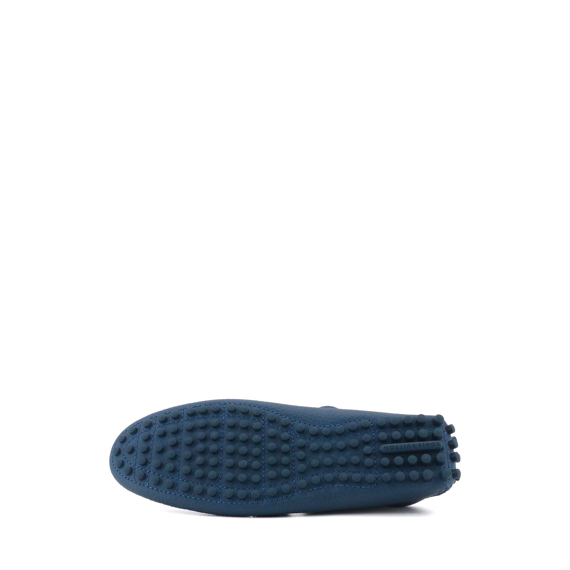 Louis Vuitton LOUIS VUITTON - Louis Vuitton Hockenheim loafers in blue grained leather (T39) Size US 6 / EU 39 - 3 Thumbnail