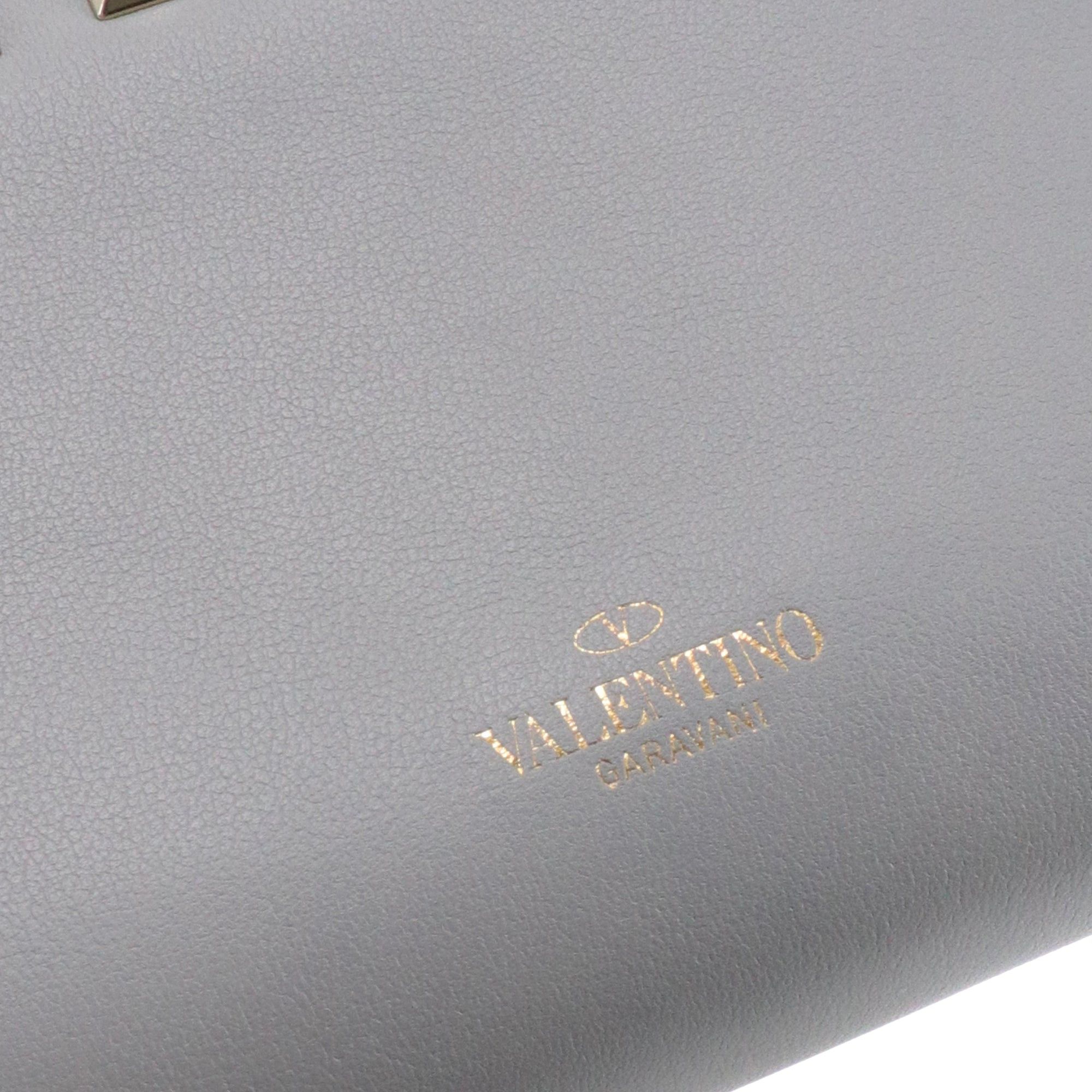 Valentino VALENTINO - Valentino Rockstud wallet in gray leather with studs Size ONE SIZE - 4 Thumbnail
