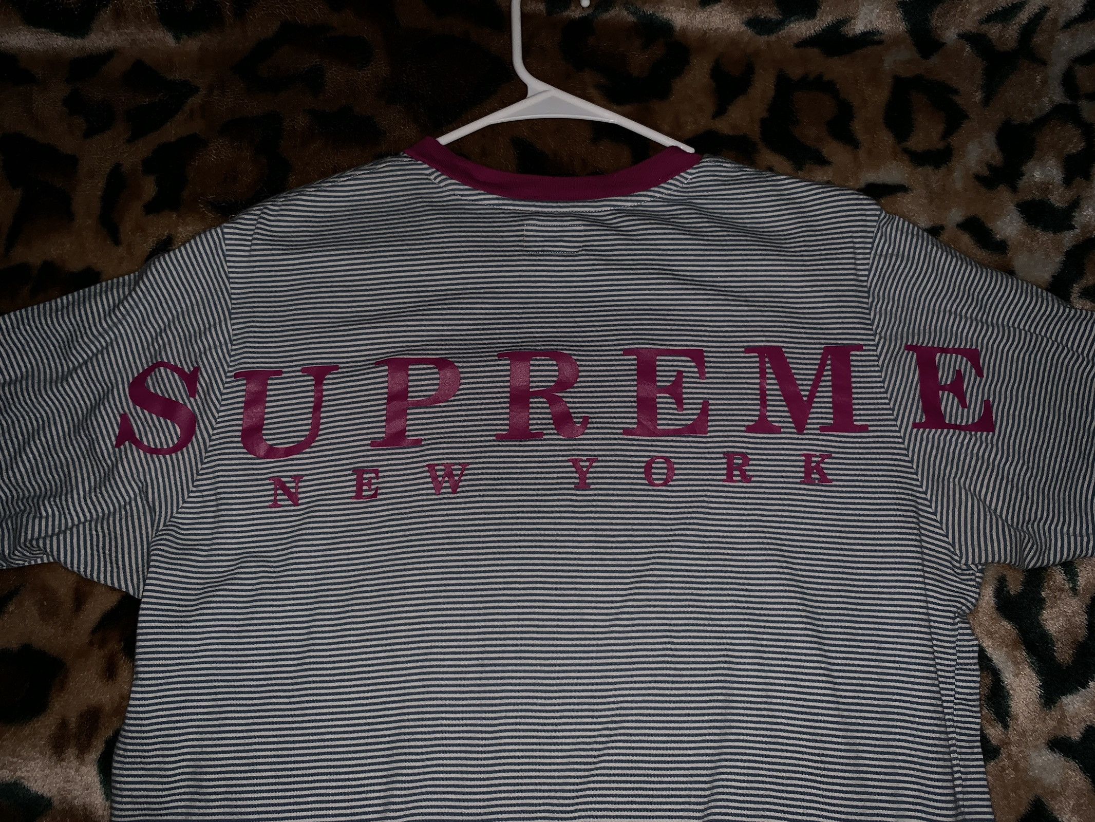 Rare Supreme New York Striped Tee T-shirt Large