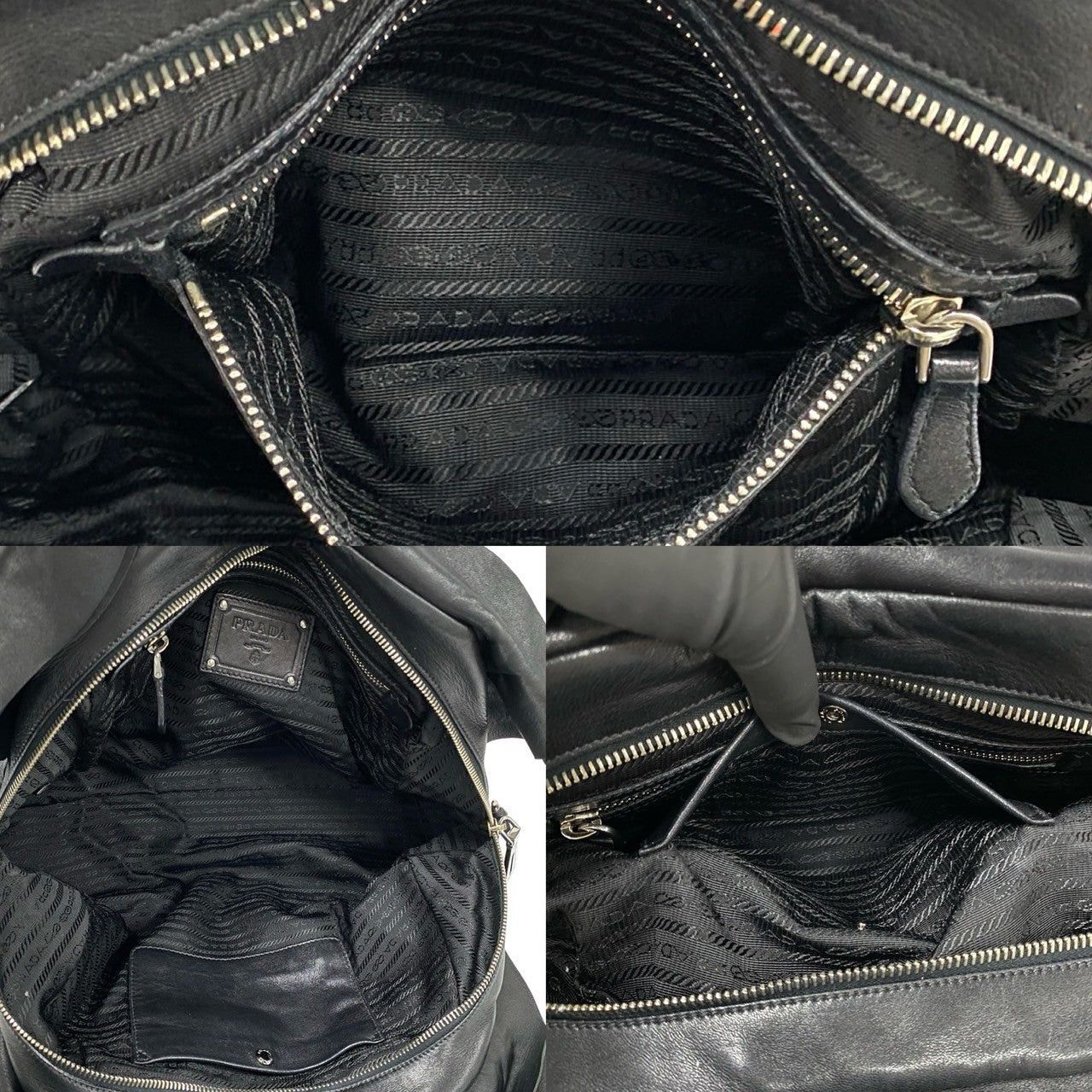 Prada Prada Handbag Black Leather Size ONE SIZE - 8 Thumbnail