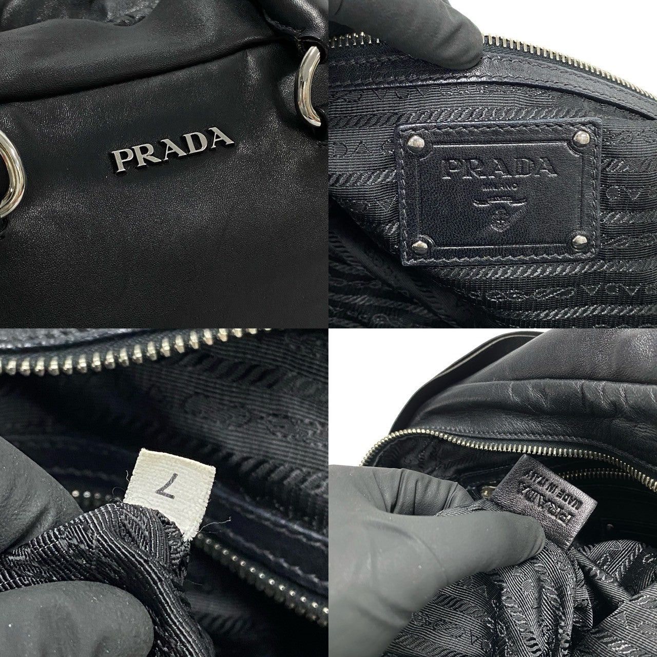 Prada Prada Handbag Black Leather Size ONE SIZE - 3 Thumbnail