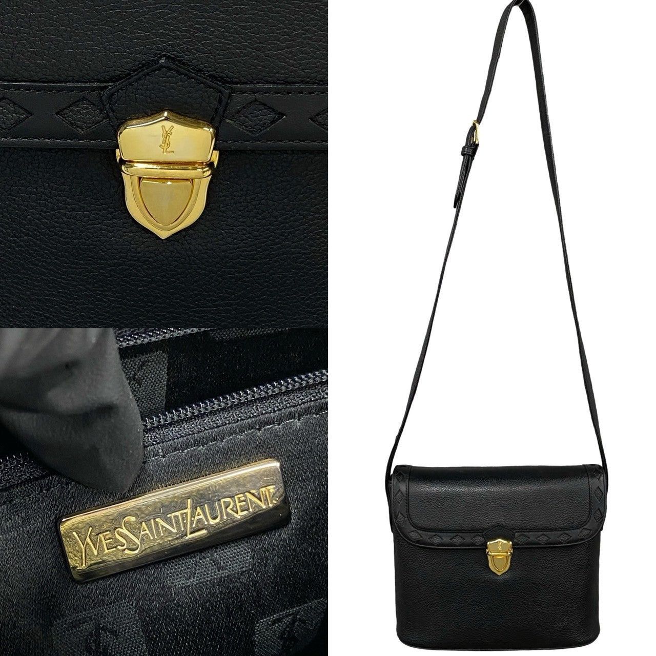 Yves Saint Laurent Yves Saint Laurent Shoulder Bag Black Leather Size ONE SIZE - 3 Thumbnail