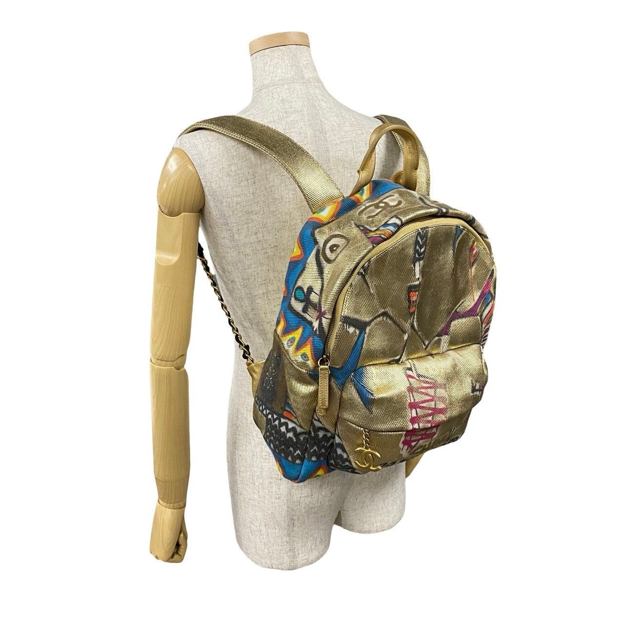 Chanel Chanel Backpack Gold Pvc Size ONE SIZE - 2 Thumbnail