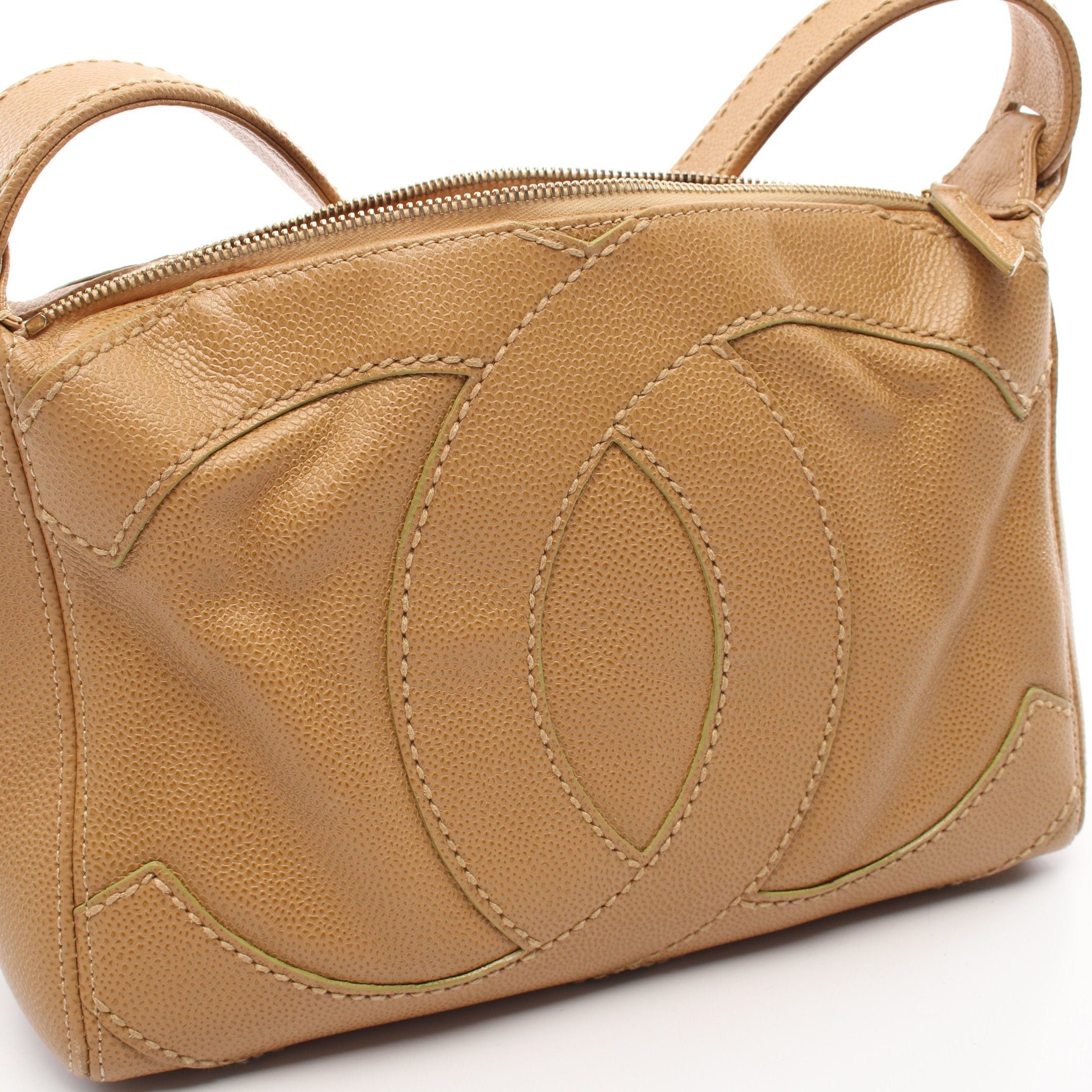 Chanel Chanel Big Coco Mark Shoulder Bag Caviar Skin Beige Gold Hardware Size ONE SIZE - 7 Thumbnail