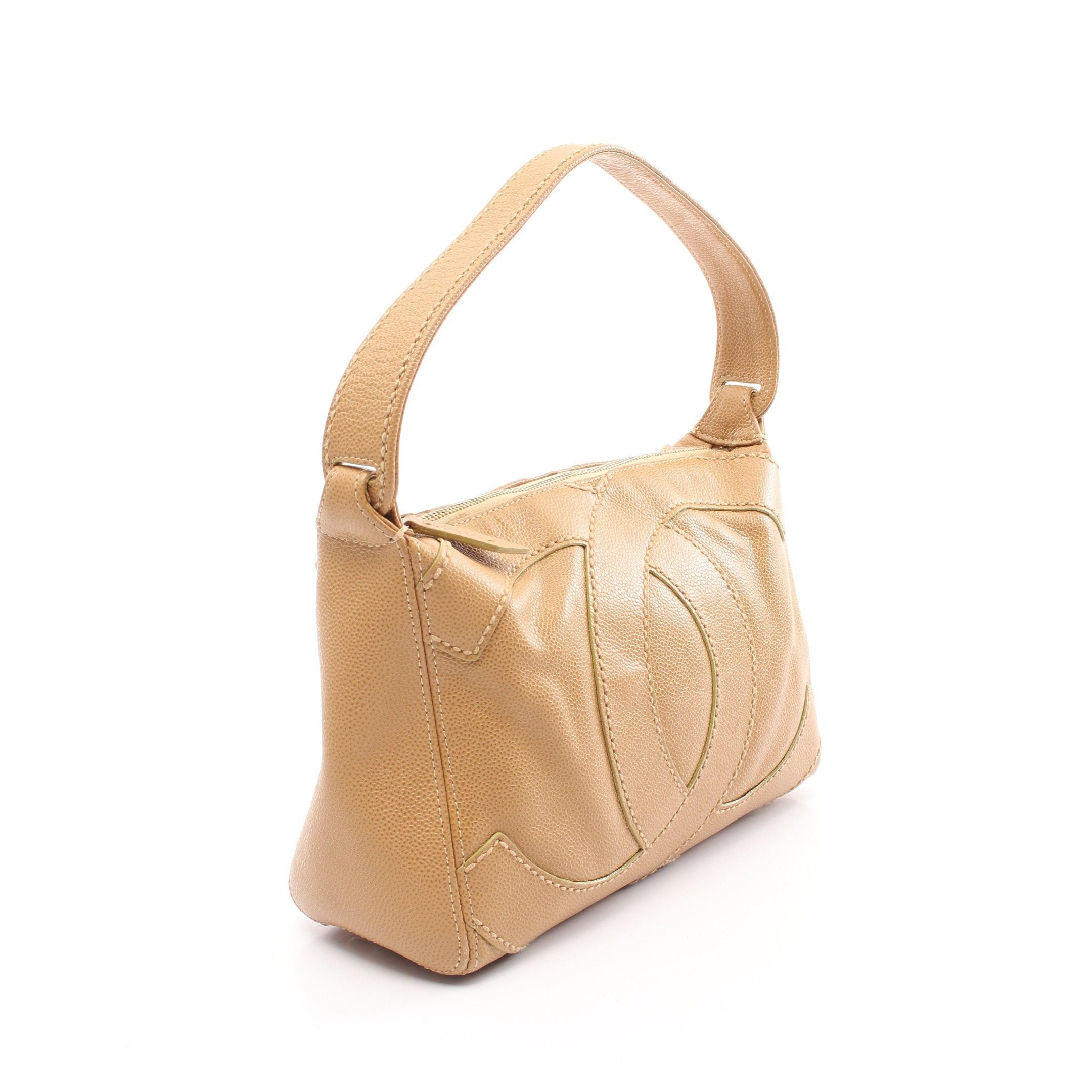 Chanel Chanel Big Coco Mark Shoulder Bag Caviar Skin Beige Gold Hardware Size ONE SIZE - 2 Thumbnail