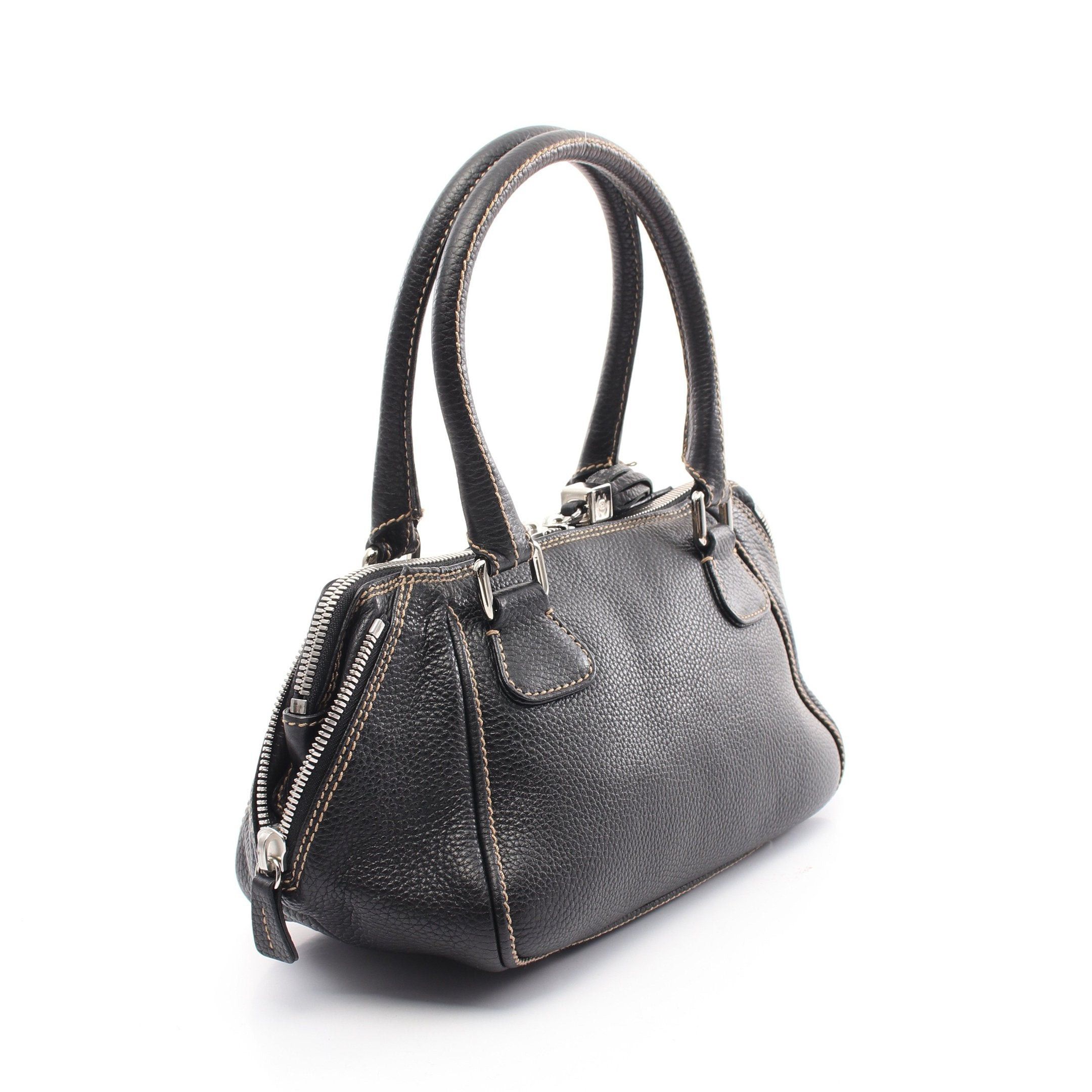 Chanel Chanel Handbag Embossed Logo Tassel Leather Black Silver Hardware Size ONE SIZE - 2 Thumbnail