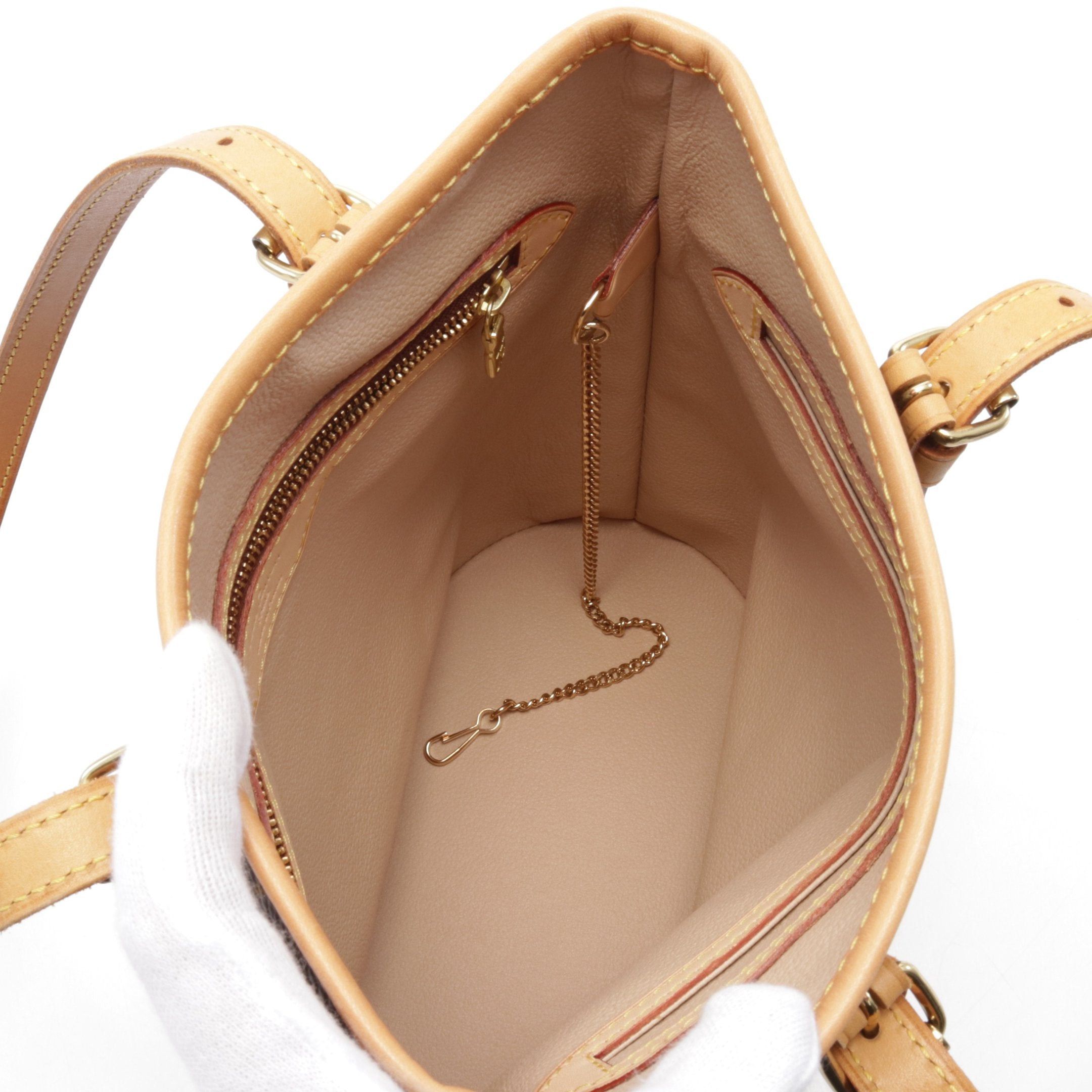 Louis Vuitton Louis Vuitton Bucket Pm Monogram Handbag Leather Brown Size ONE SIZE - 3 Thumbnail