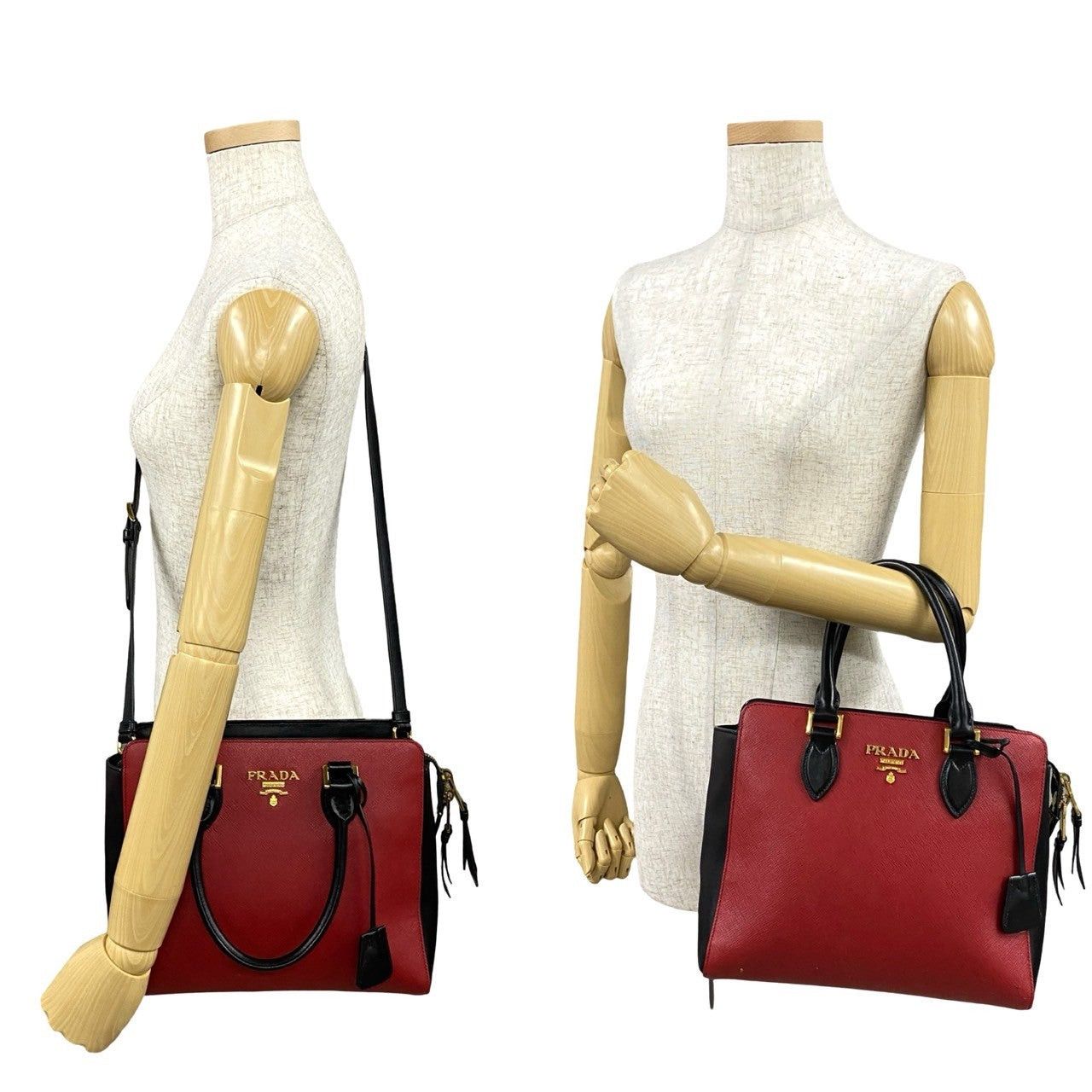 Prada Prada Shoulder Bag Red Leather Size ONE SIZE - 2 Thumbnail