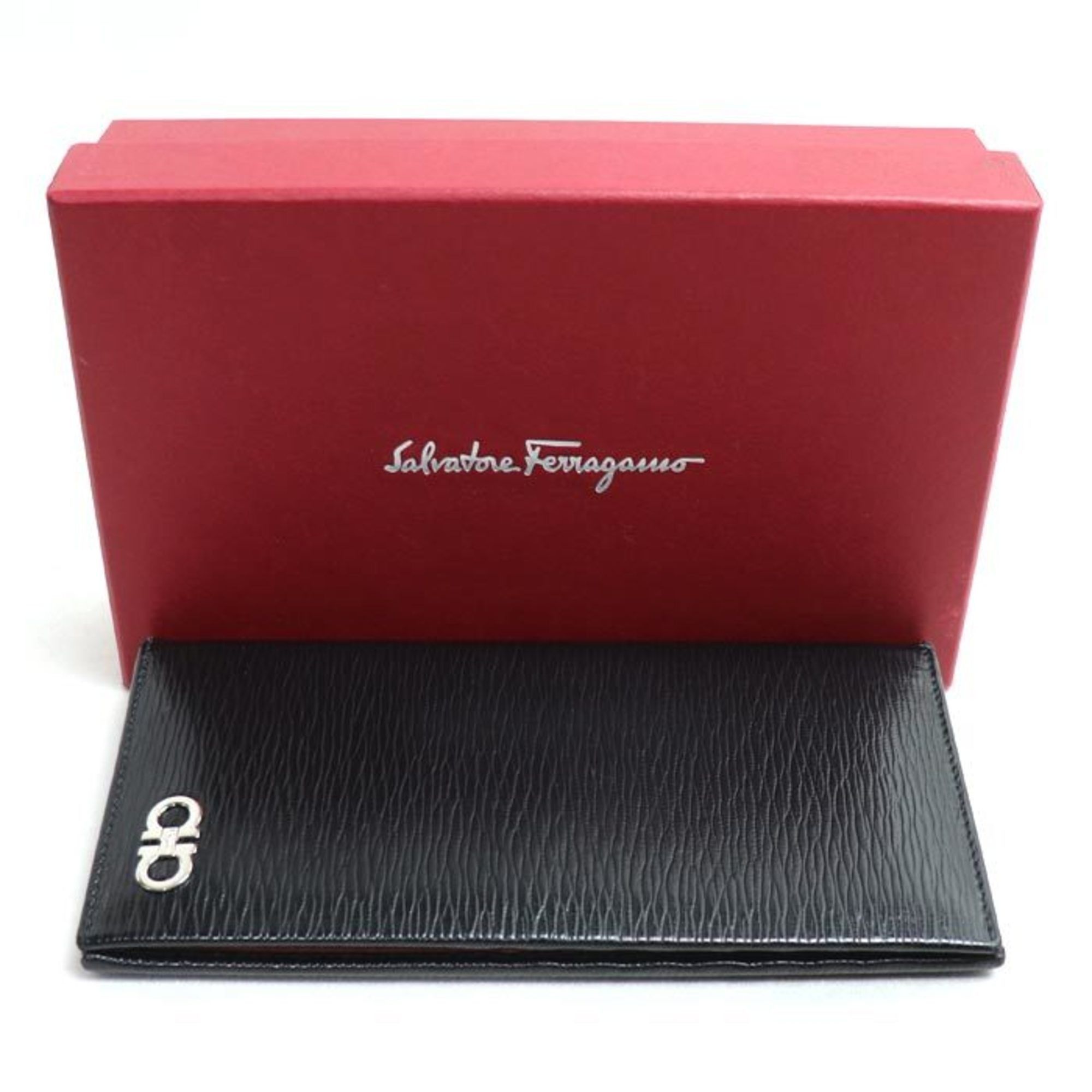 Salvatore Ferragamo Salvatore Ferragamo Gancini Long Wallet NERO/RED 66A069 686018 Men's Size ONE SIZE - 9 Thumbnail
