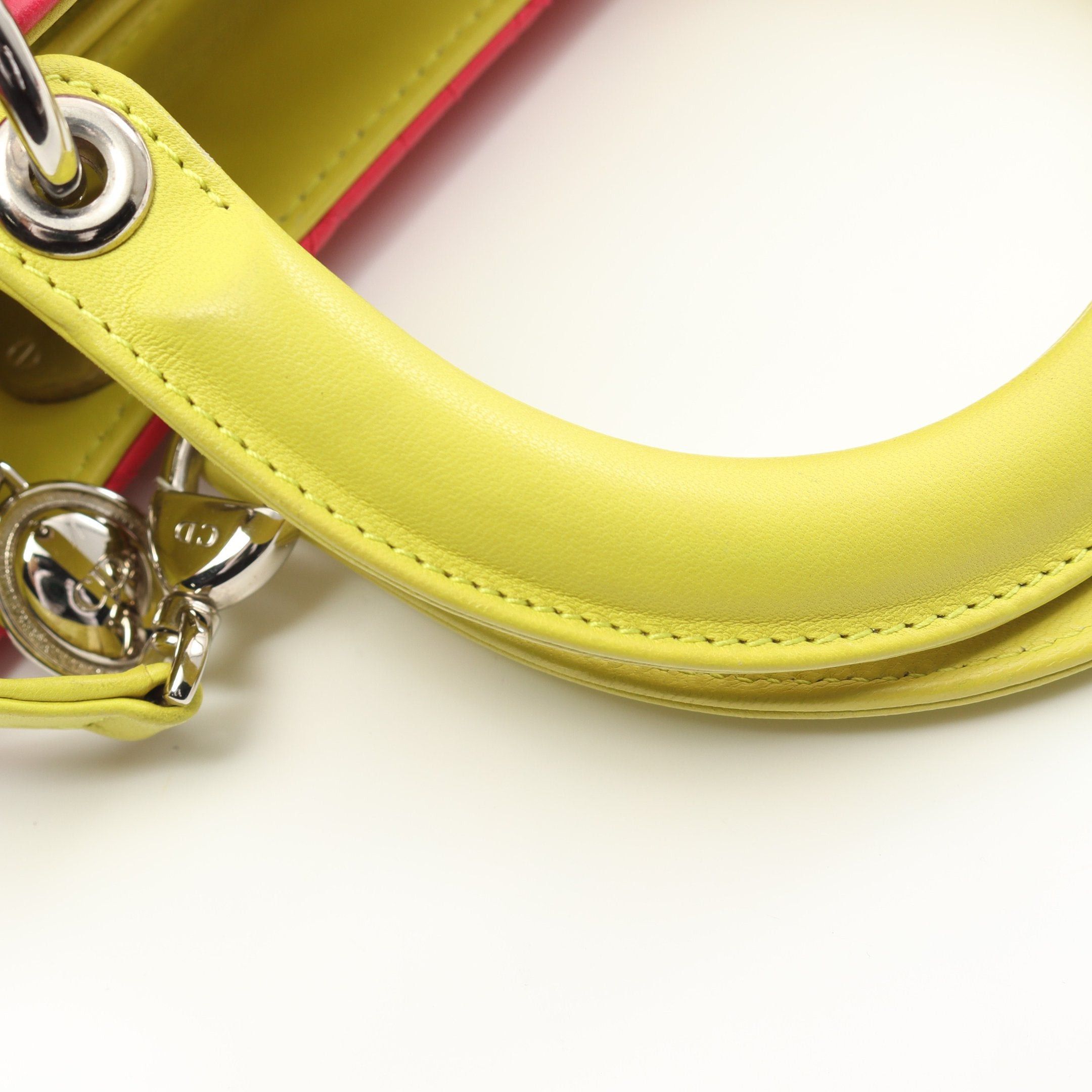 Dior Dior Lady Dior Canage Handbag Leather Pink Purple Yellow-Green Dark Blue Size ONE SIZE - 5 Thumbnail