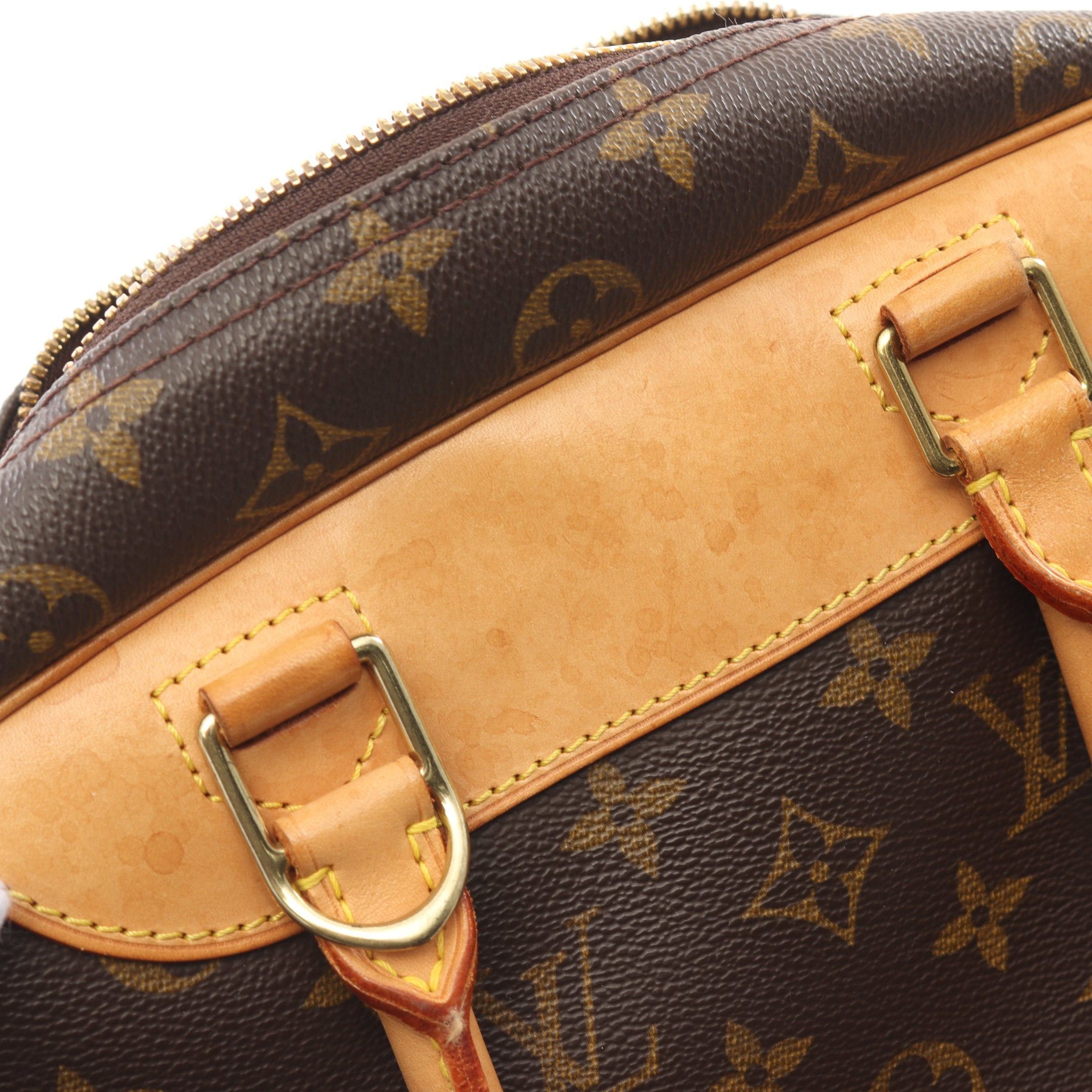 Louis Vuitton Louis Vuitton Deauville Bowling Vanity Monogram Handbag Leather Brown Size ONE SIZE - 10 Thumbnail
