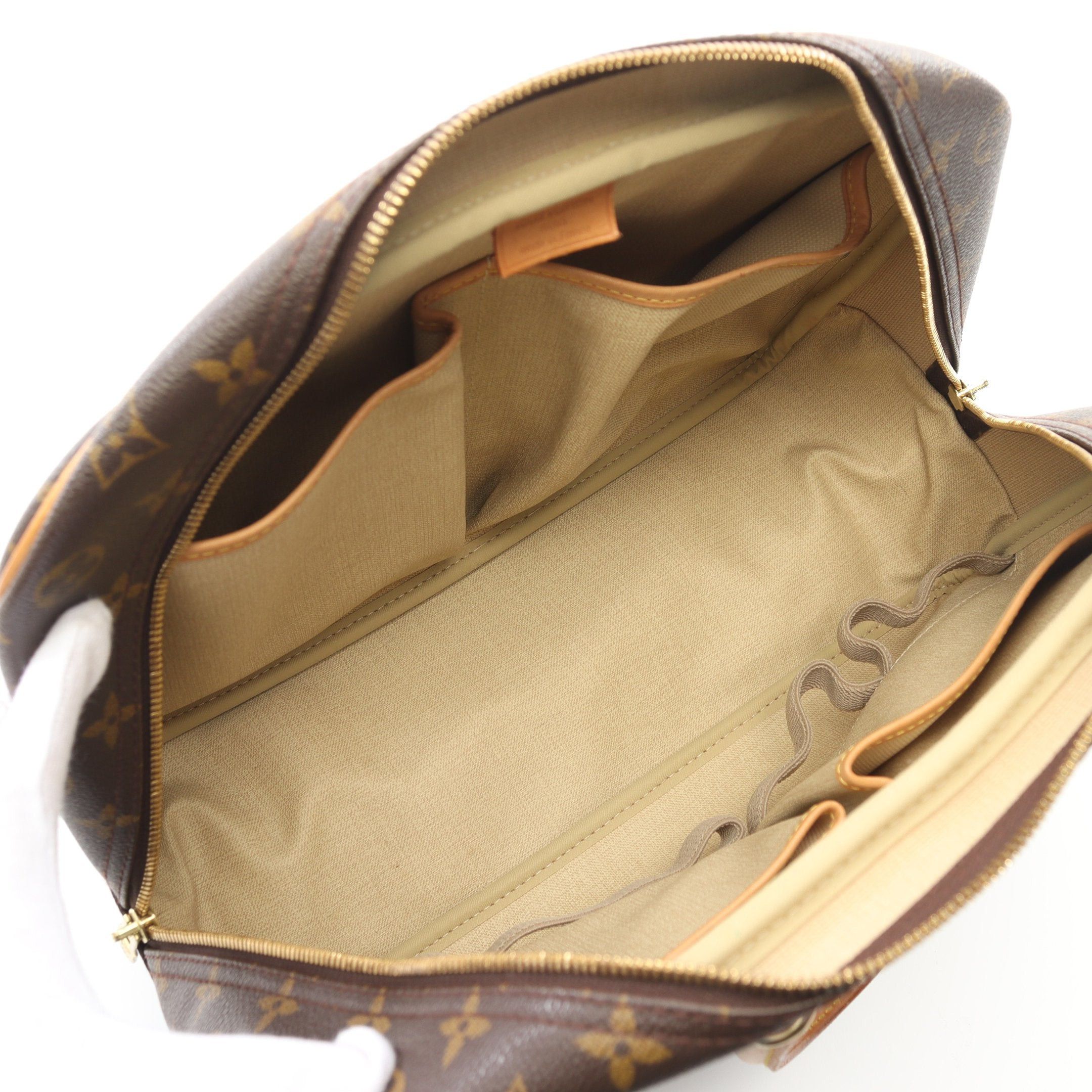 Louis Vuitton Louis Vuitton Deauville Bowling Vanity Monogram Handbag Leather Brown Size ONE SIZE - 3 Thumbnail