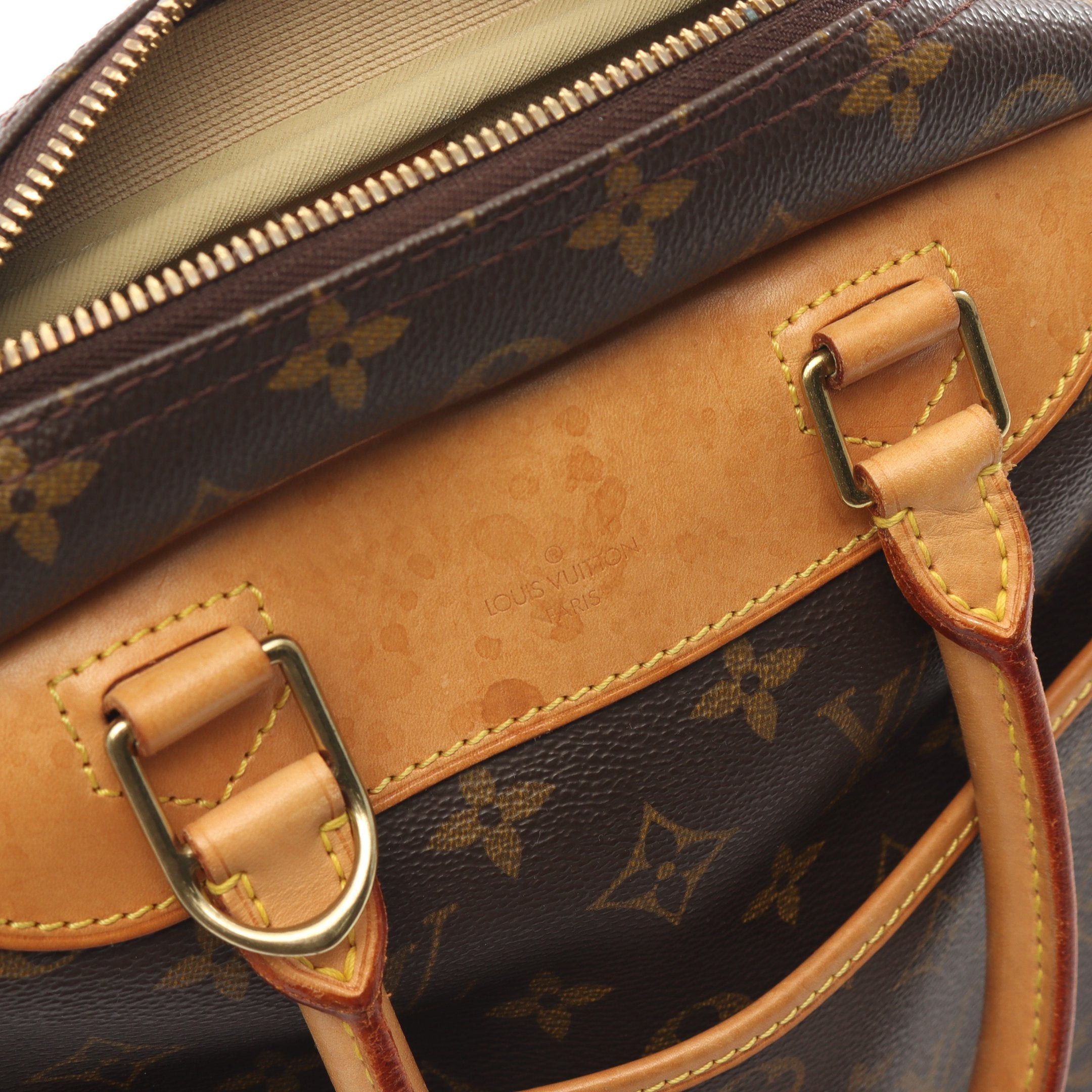 Louis Vuitton Louis Vuitton Deauville Bowling Vanity Monogram Handbag Leather Brown Size ONE SIZE - 7 Thumbnail