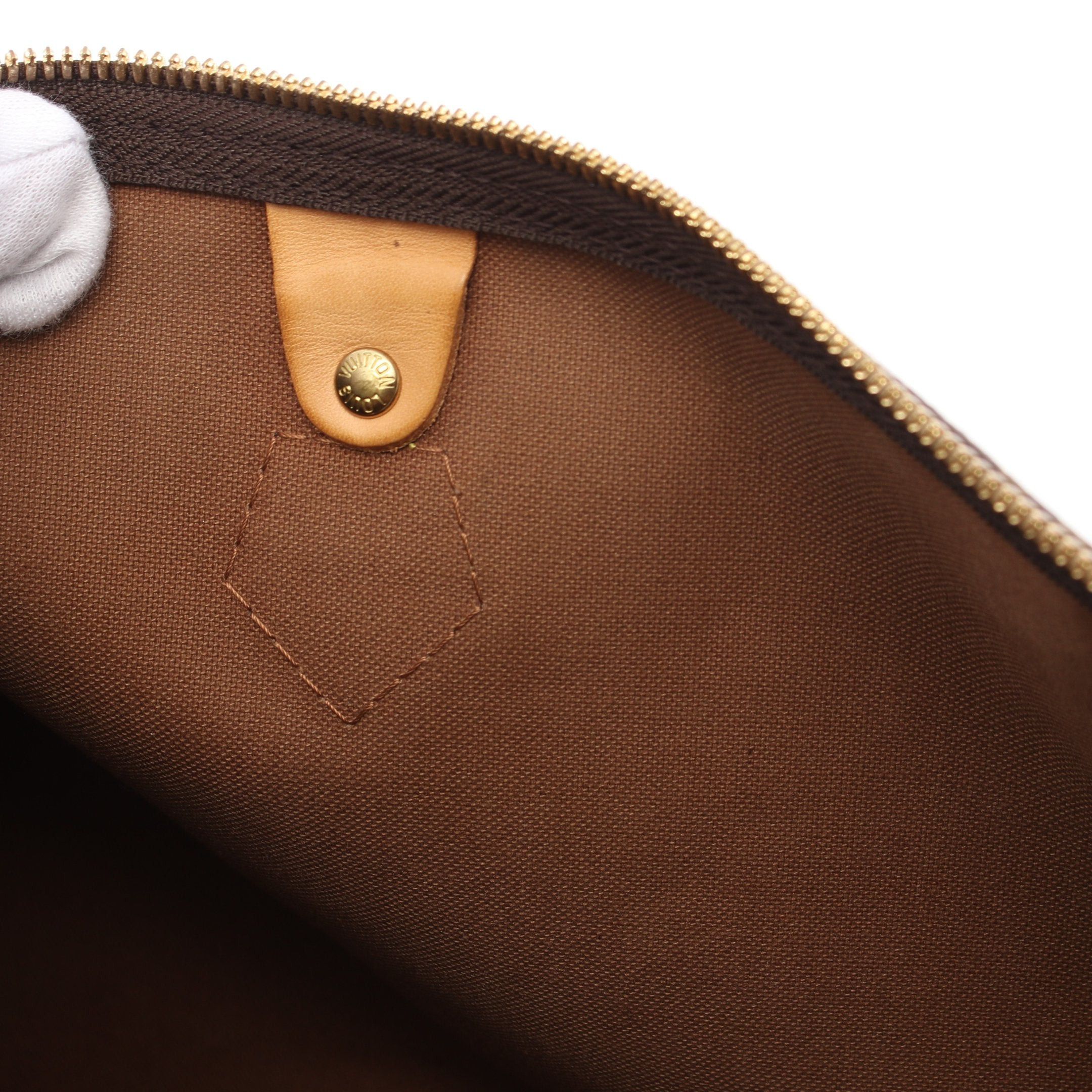 Louis Vuitton Louis Vuitton Speedy 35 Monogram Handbag Leather Brown Size ONE SIZE - 6 Thumbnail