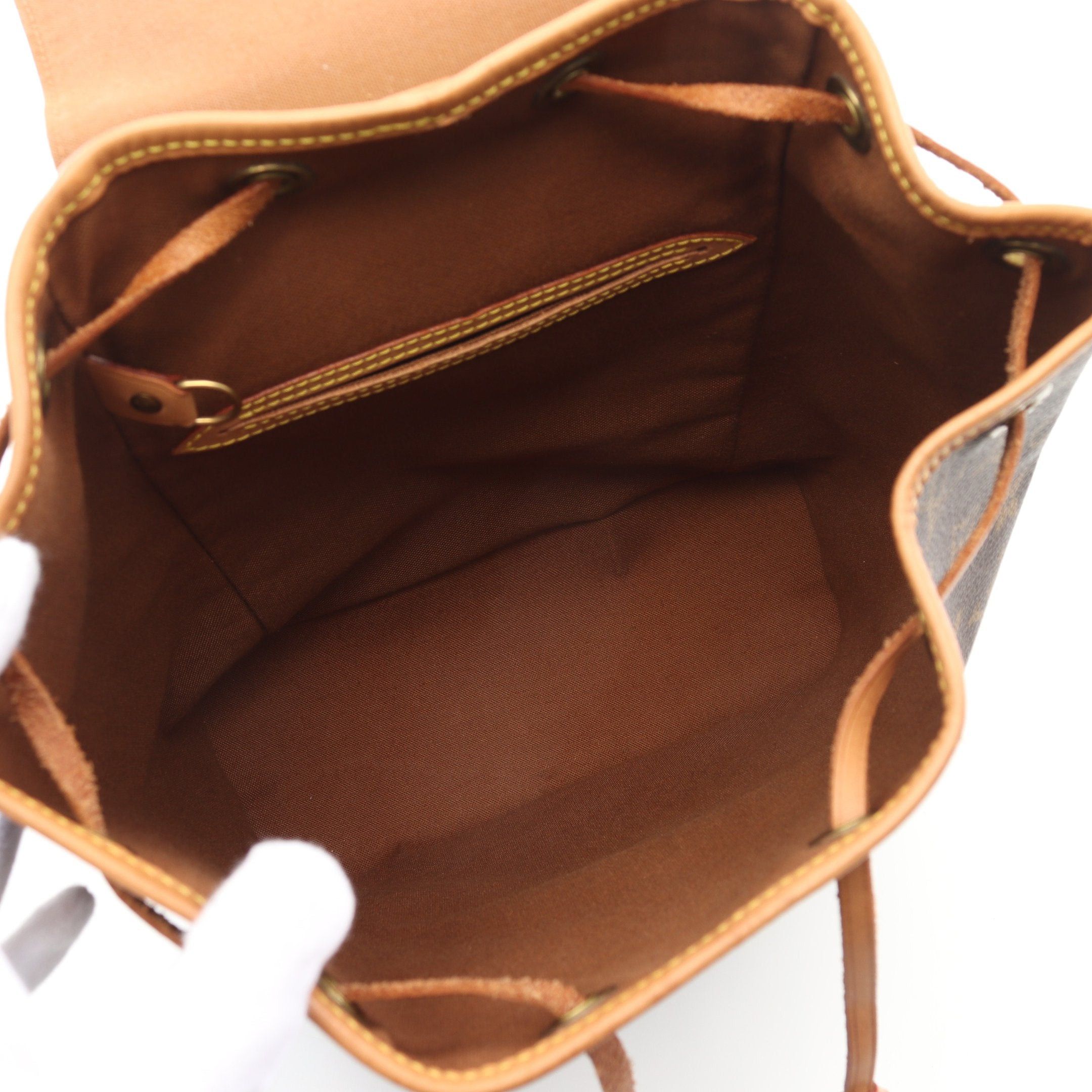 Louis Vuitton Louis Vuitton Montsouris Mm Monogram Backpack Rucksack Leather Brown Size ONE SIZE - 3 Thumbnail