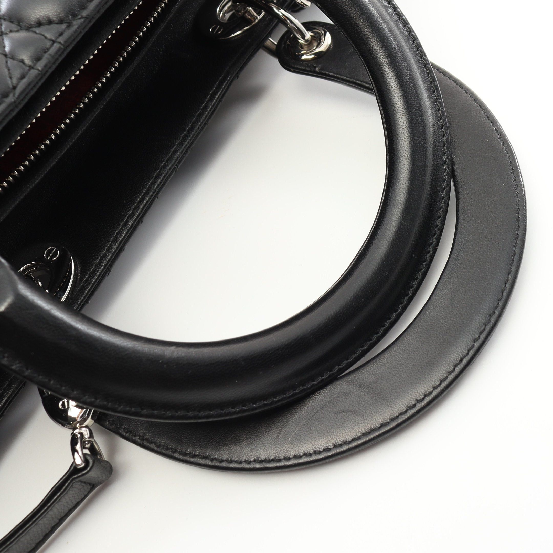 Dior Dior Lady Dior Canage Large Handbag Leather Black Size ONE SIZE - 8 Thumbnail
