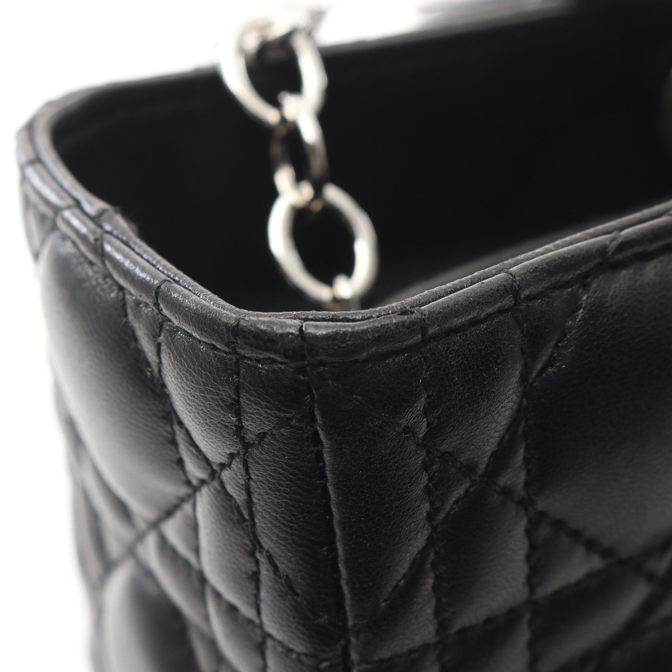 Dior Dior Lady Dior Canage Large Handbag Leather Black Size ONE SIZE - 6 Thumbnail