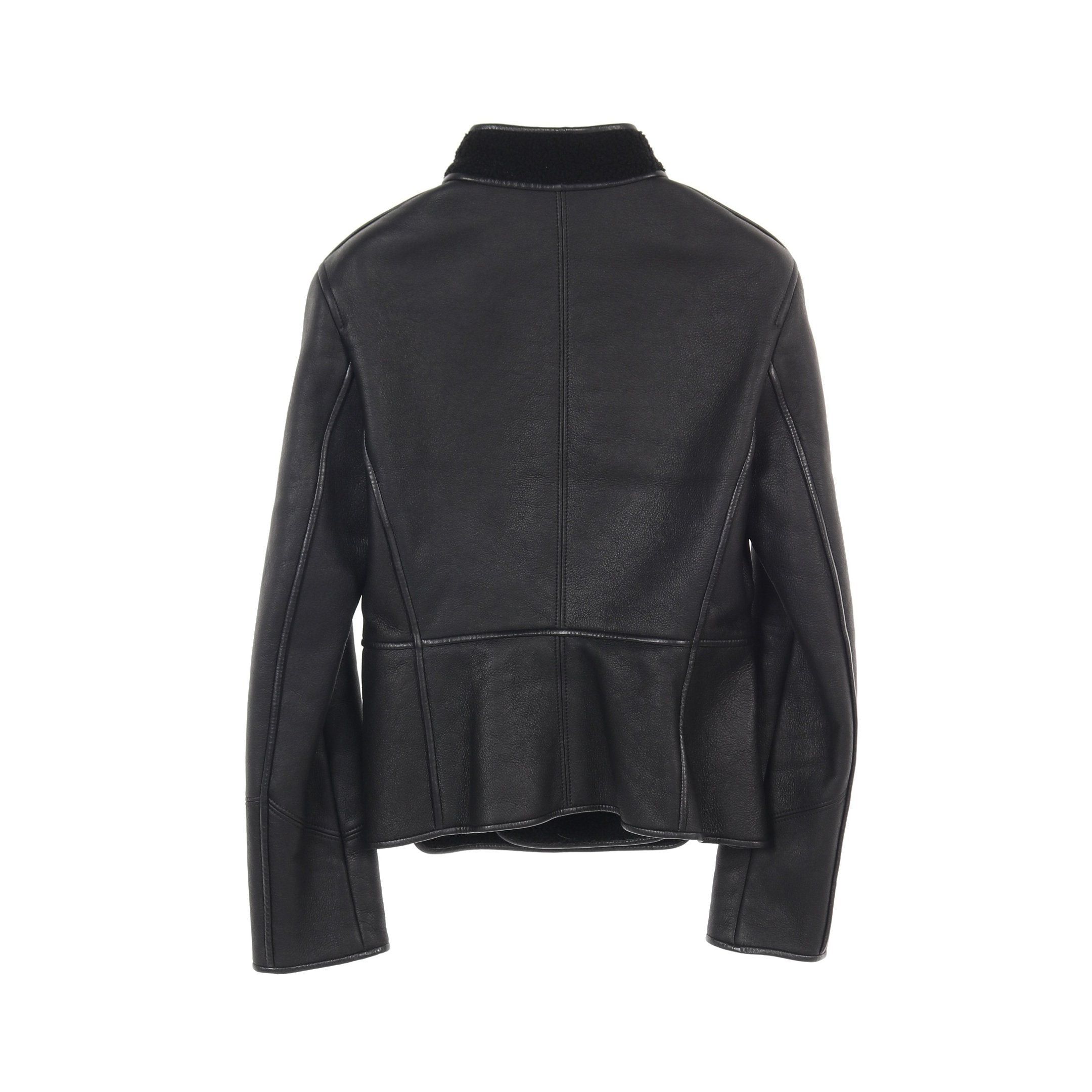Hermes Hermes Shearling Jacket Leather Lambskin Black Size ONE SIZE - 2 Thumbnail