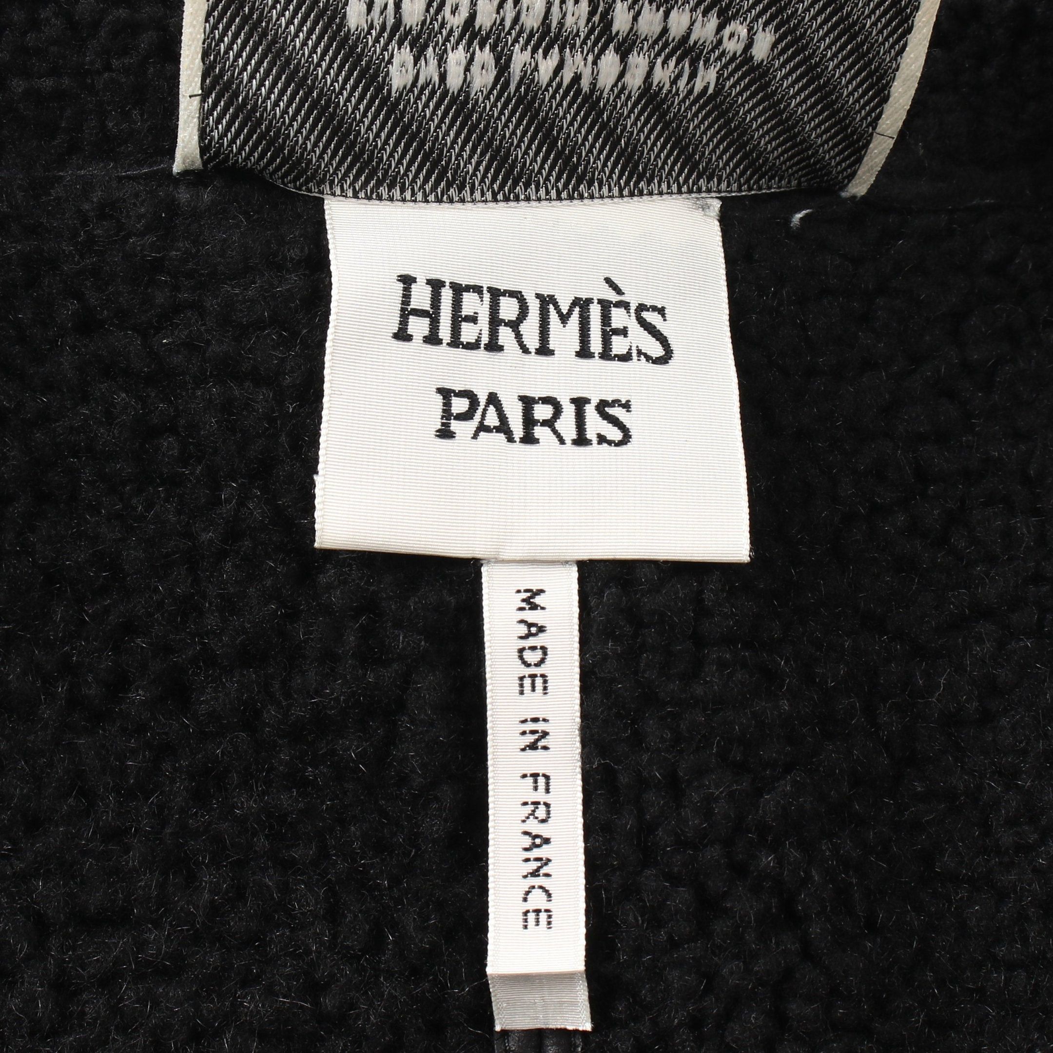 Hermes Hermes Shearling Jacket Leather Lambskin Black Size ONE SIZE - 3 Thumbnail