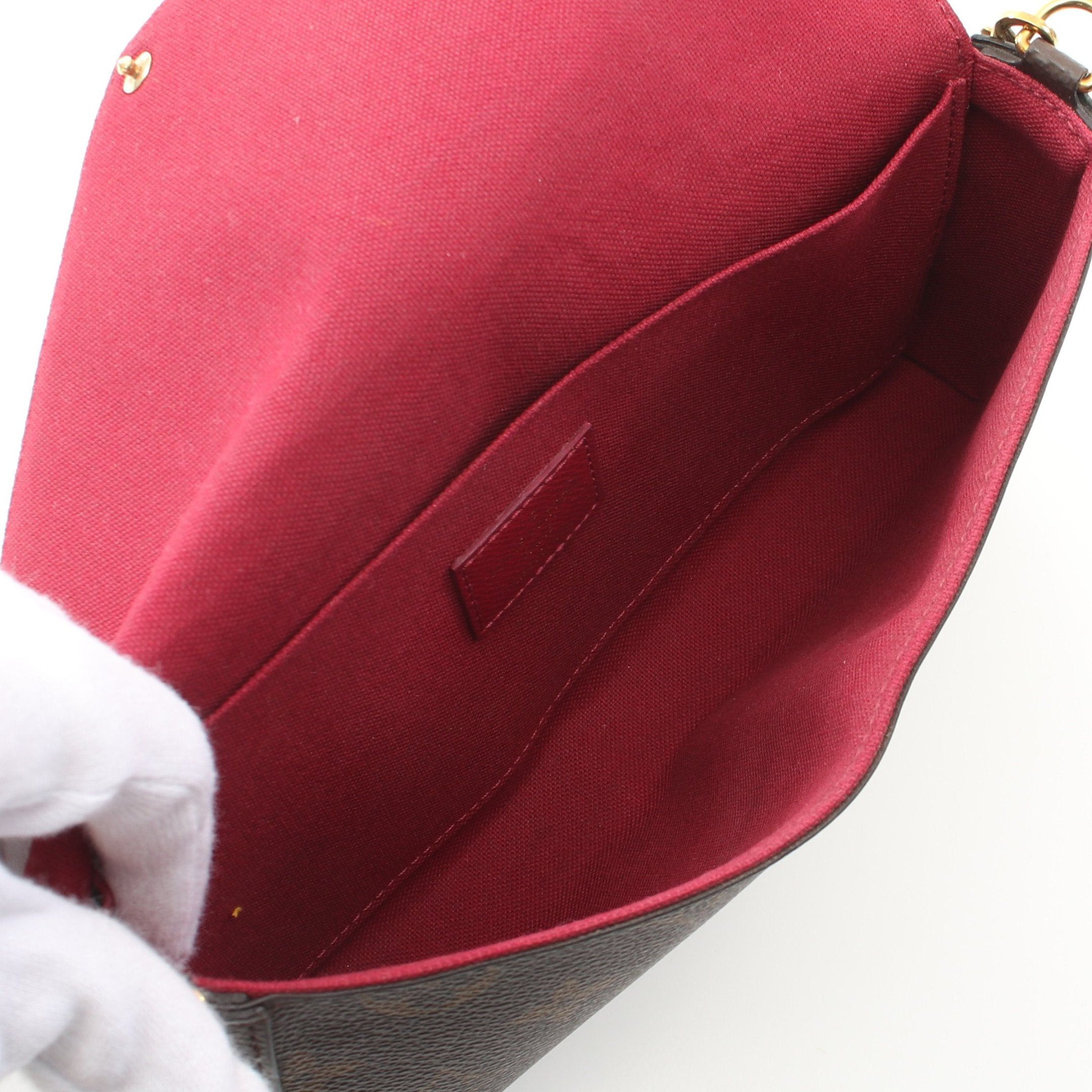 Louis Vuitton Louis Vuitton Pochette Felicie Monogram Fuchsia Chain Shoulder Bag Brown Size ONE SIZE - 3 Thumbnail