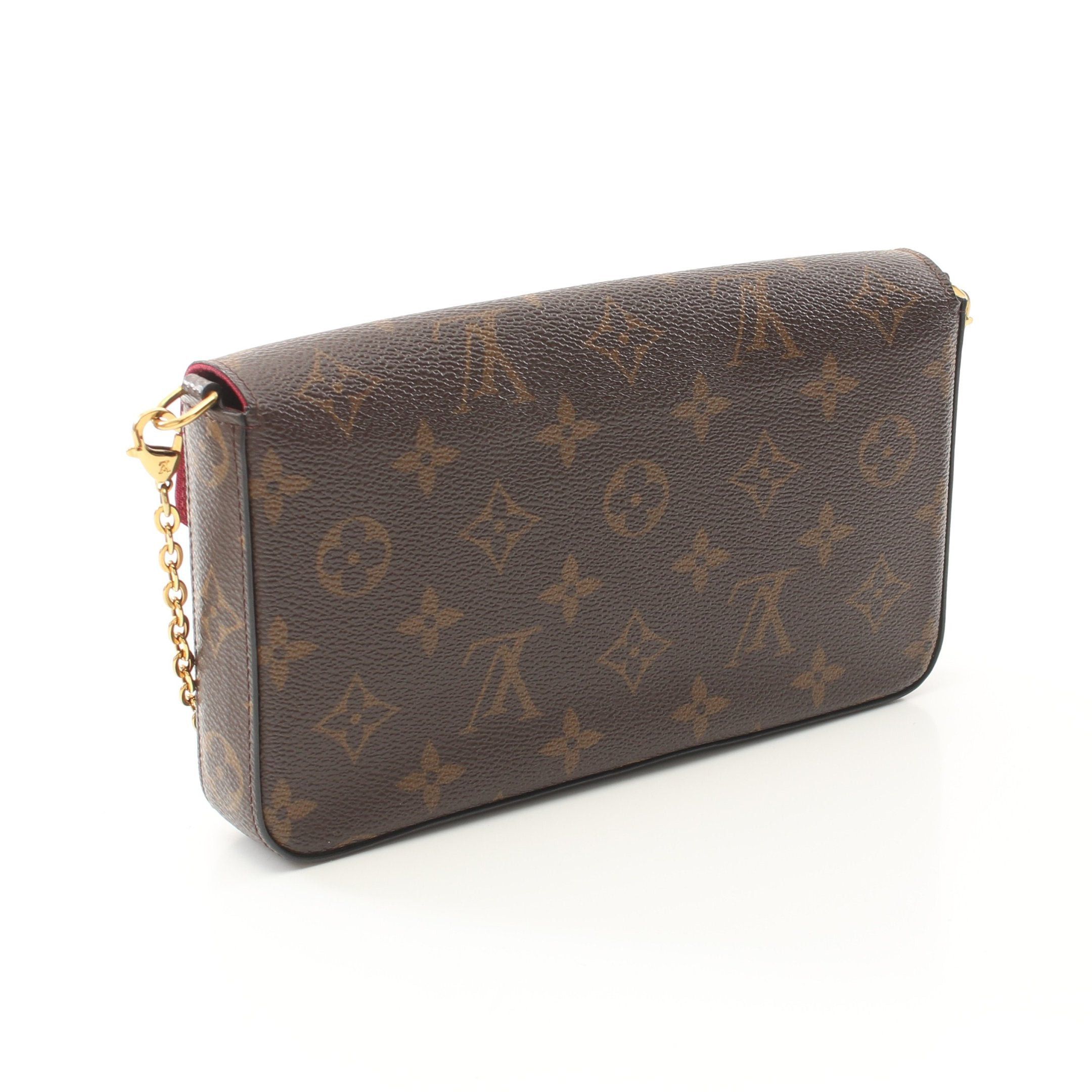 Louis Vuitton Louis Vuitton Pochette Felicie Monogram Fuchsia Chain Shoulder Bag Brown Size ONE SIZE - 2 Thumbnail