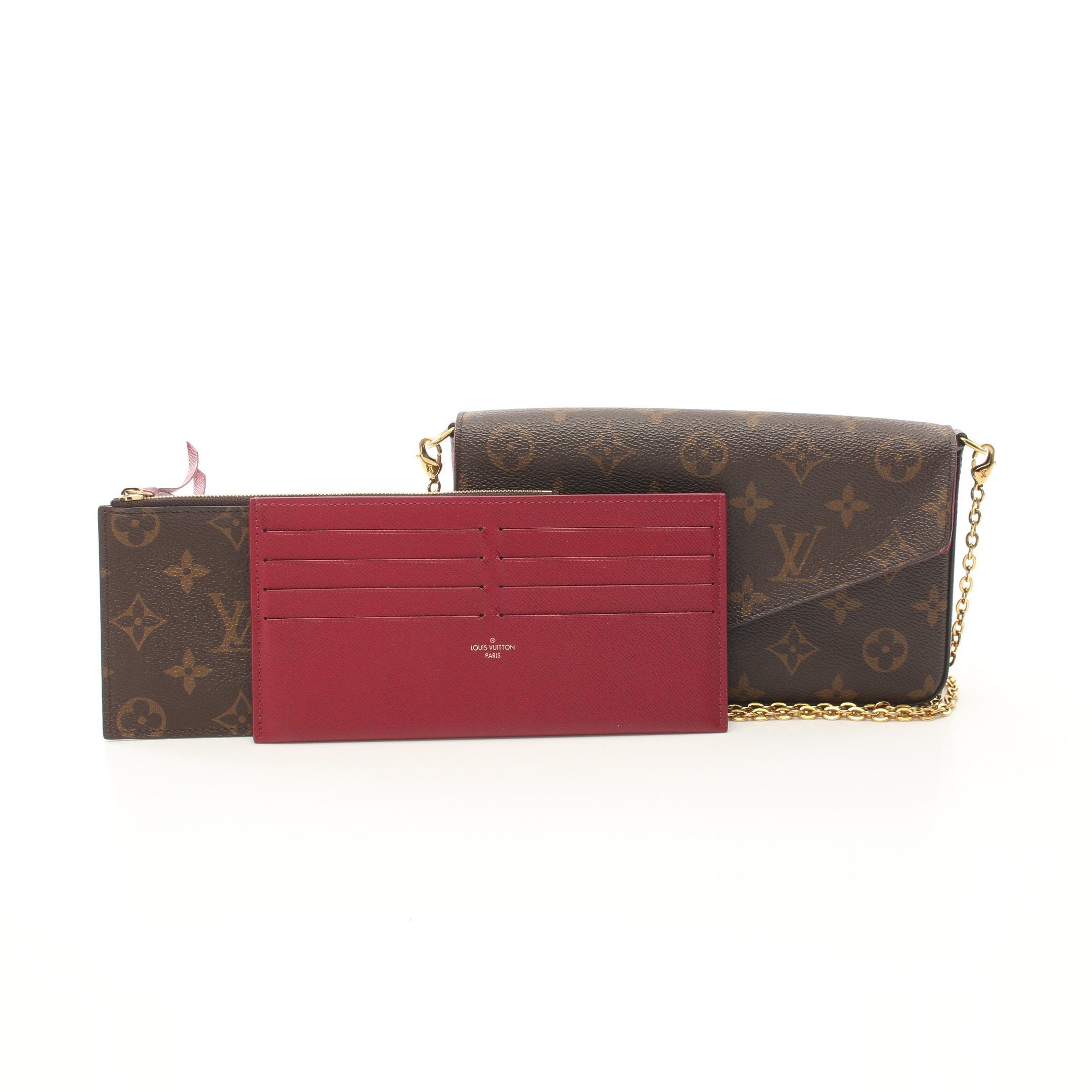 Louis Vuitton Louis Vuitton Pochette Felicie Monogram Fuchsia Chain Shoulder Bag Brown Size ONE SIZE - 6 Thumbnail