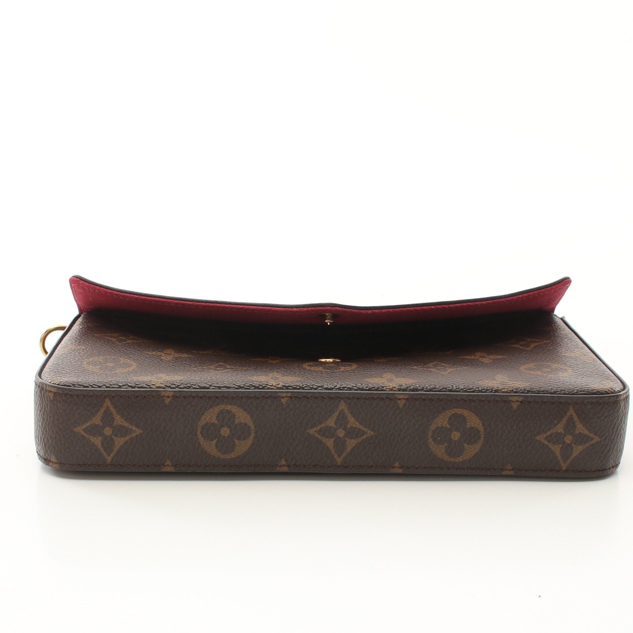 Louis Vuitton Louis Vuitton Pochette Felicie Monogram Fuchsia Chain Shoulder Bag Brown Size ONE SIZE - 7 Thumbnail