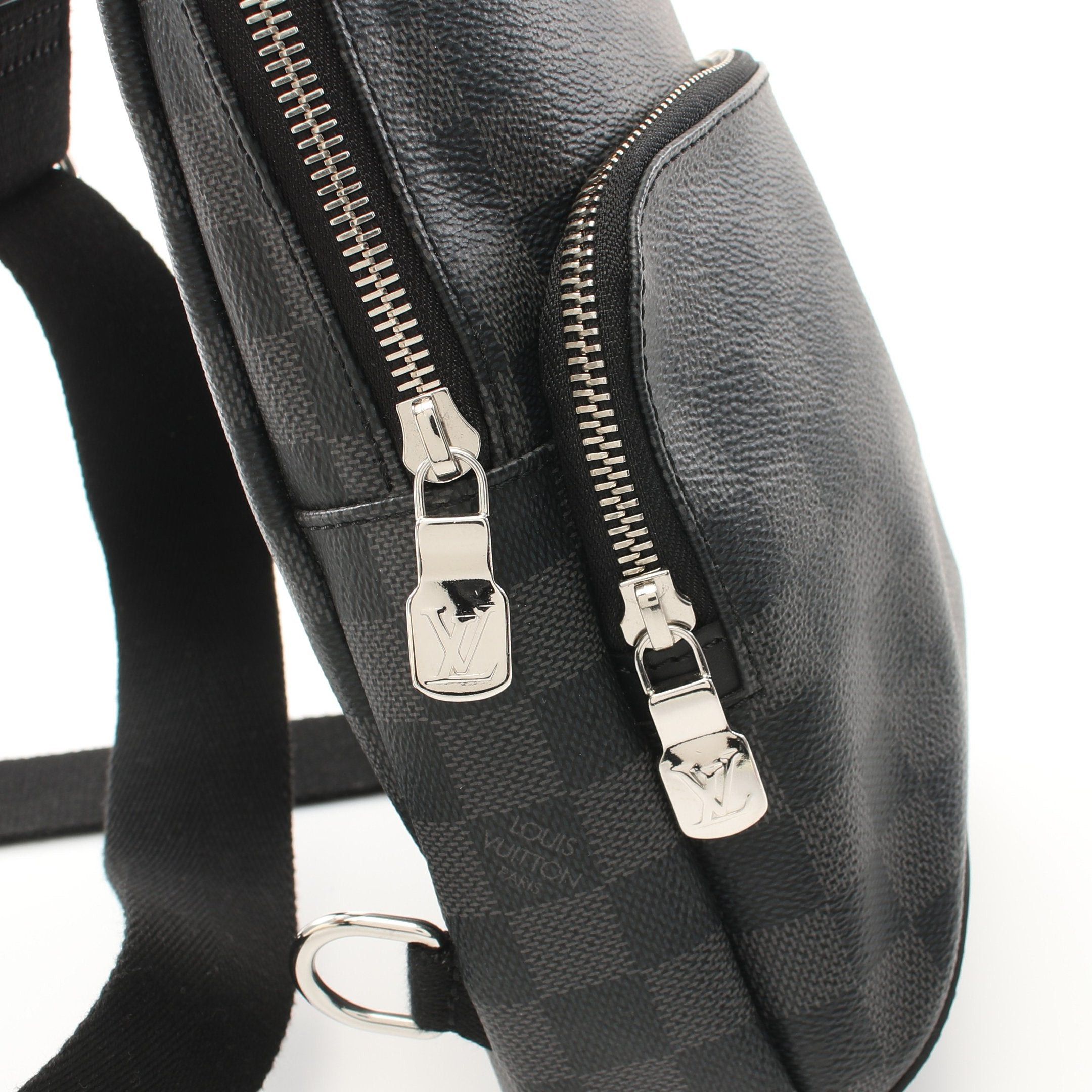 Louis Vuitton Louis Vuitton Avenue Sling Bag Damier Graphite Body Leather Black Size ONE SIZE - 7 Thumbnail