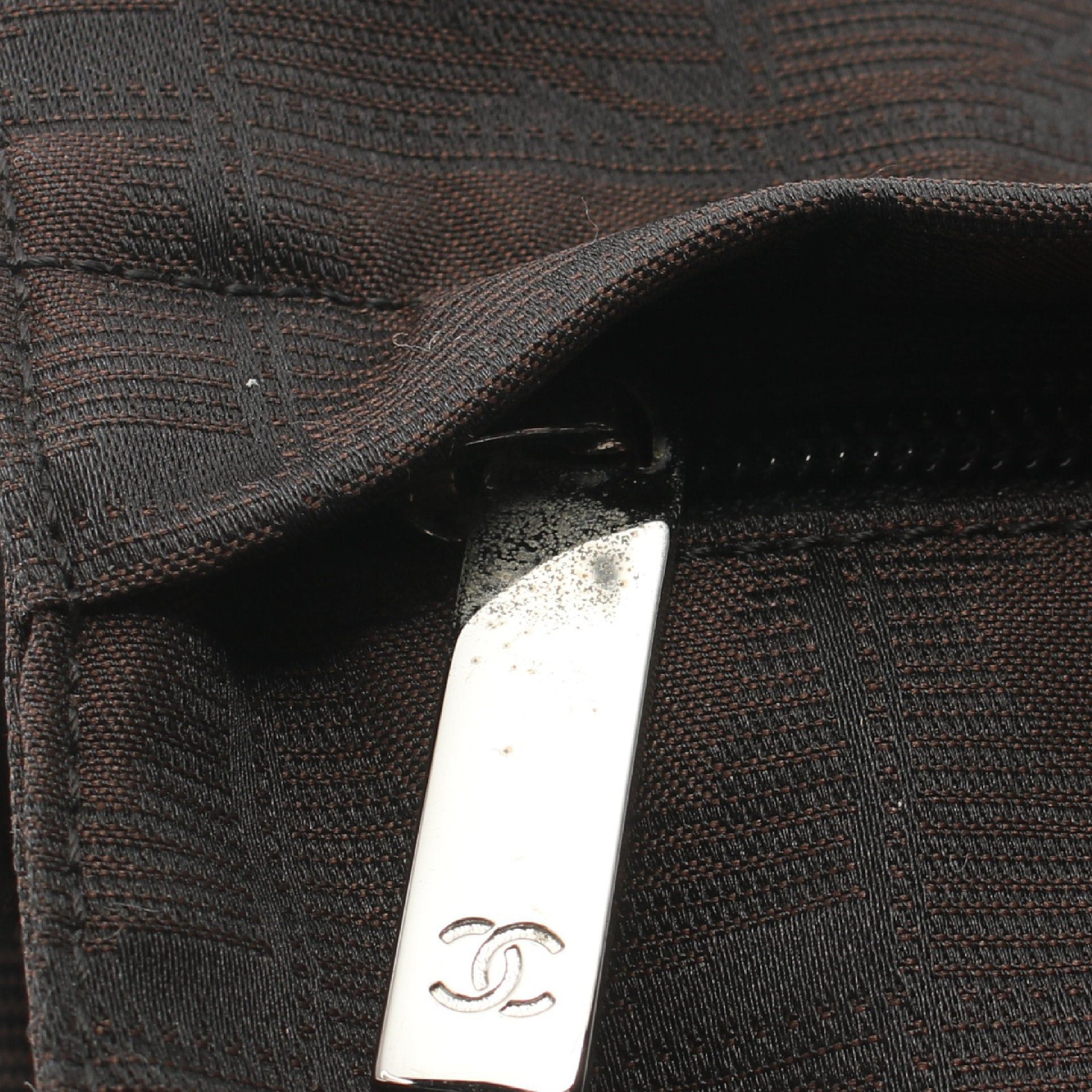 Chanel Chanel New Travel Line Shoulder Bag Nylon Canvas Dark Brown Black Silver Hardware Size ONE SIZE - 7 Thumbnail