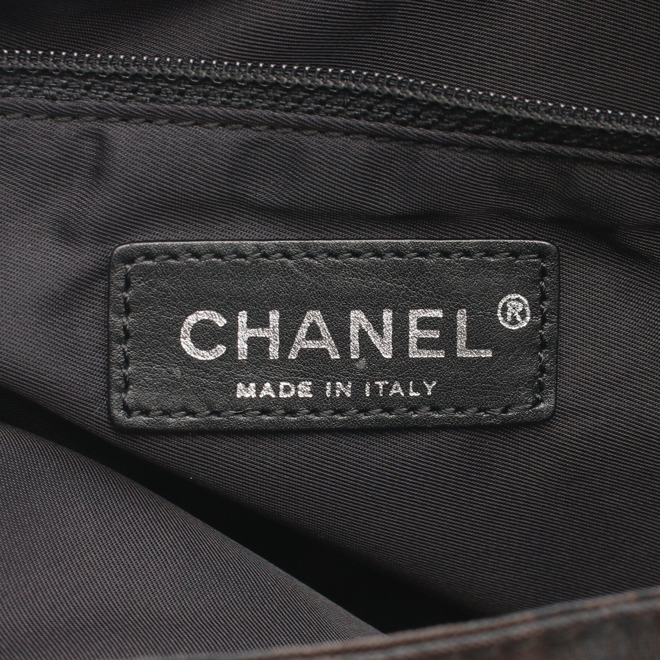 Chanel Chanel New Travel Line Shoulder Bag Nylon Canvas Dark Brown Black Silver Hardware Size ONE SIZE - 4 Thumbnail