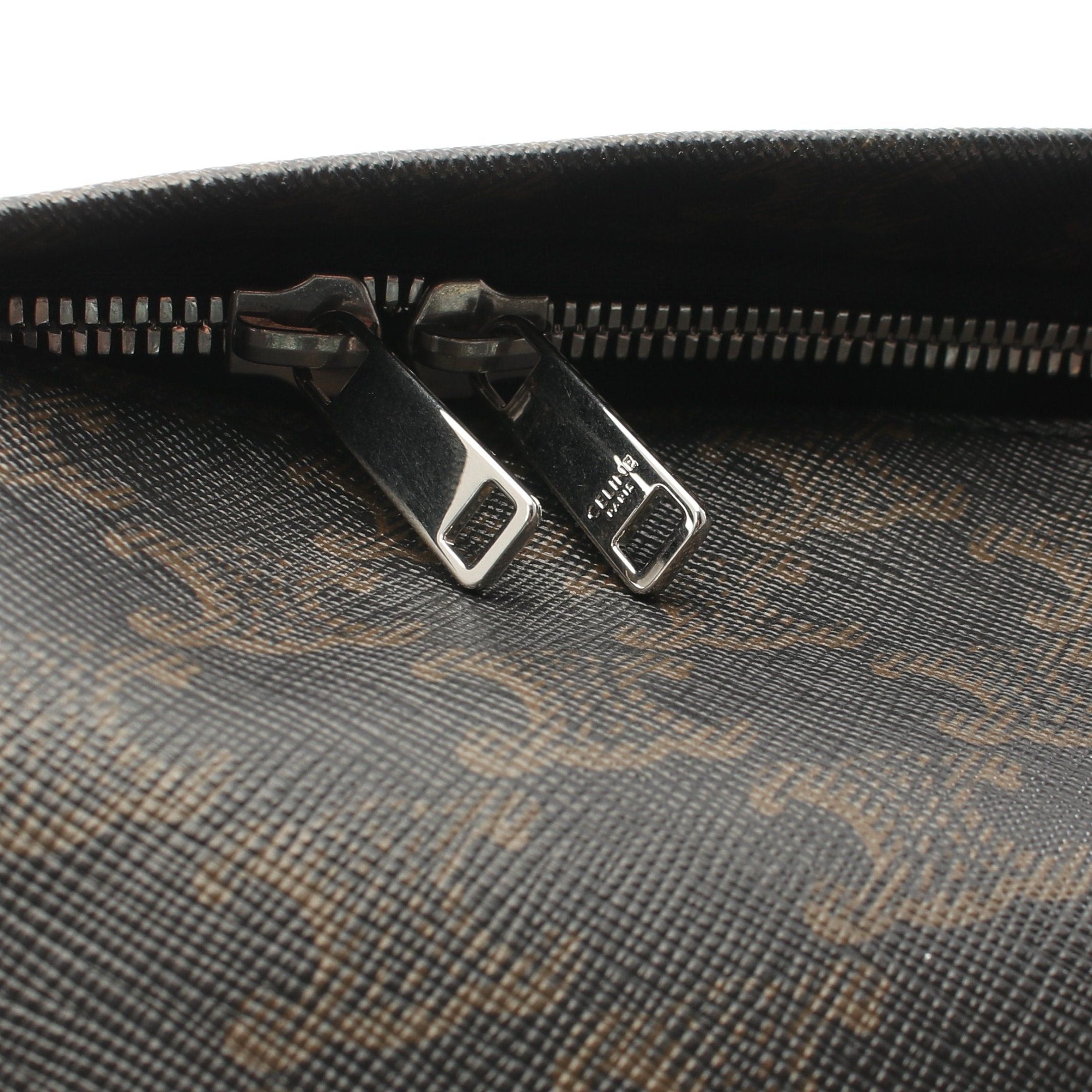 Celine Celine Triomphe Medium Backpack Rucksack Leather Black Size ONE SIZE - 9 Thumbnail