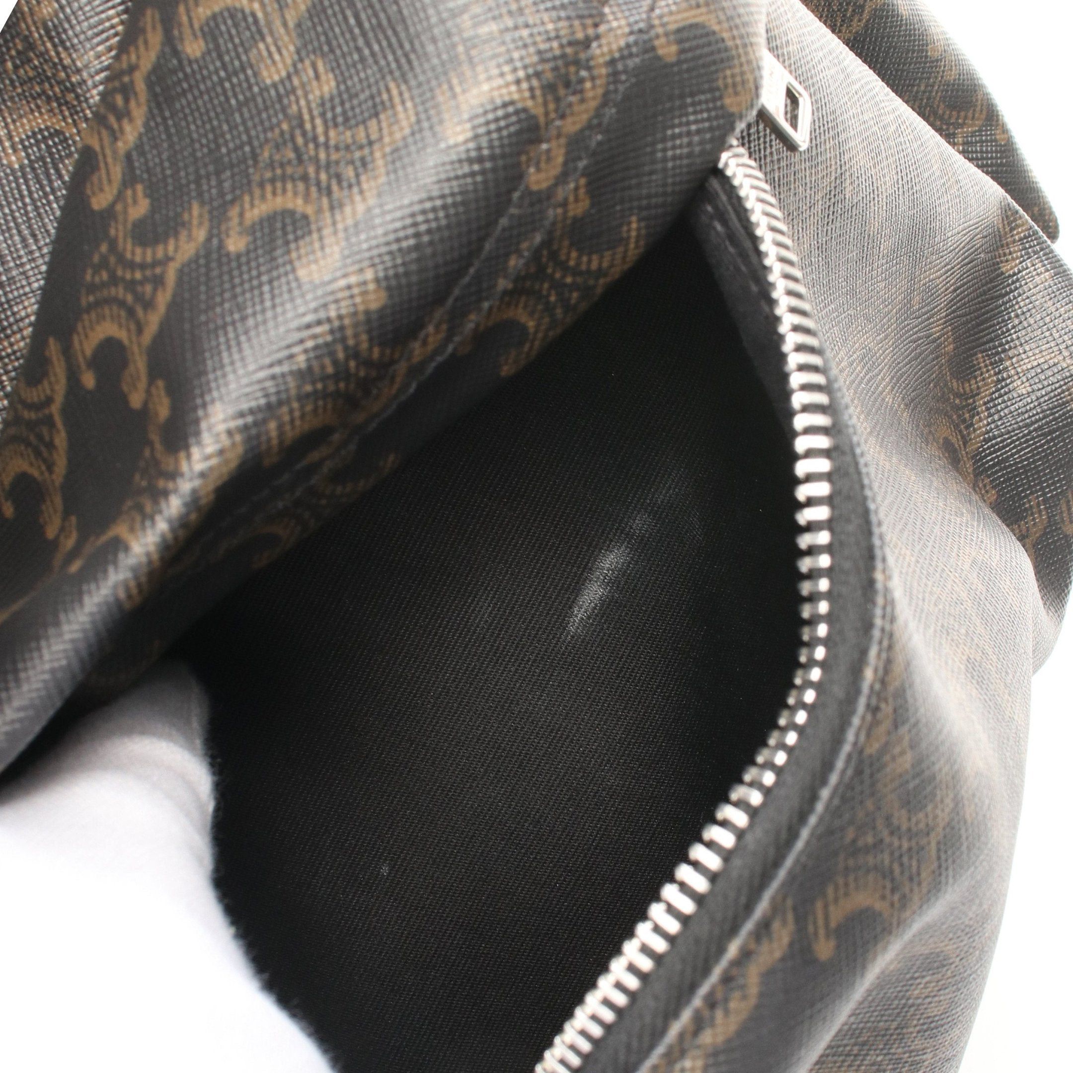 Celine Celine Triomphe Medium Backpack Rucksack Leather Black Size ONE SIZE - 4 Thumbnail