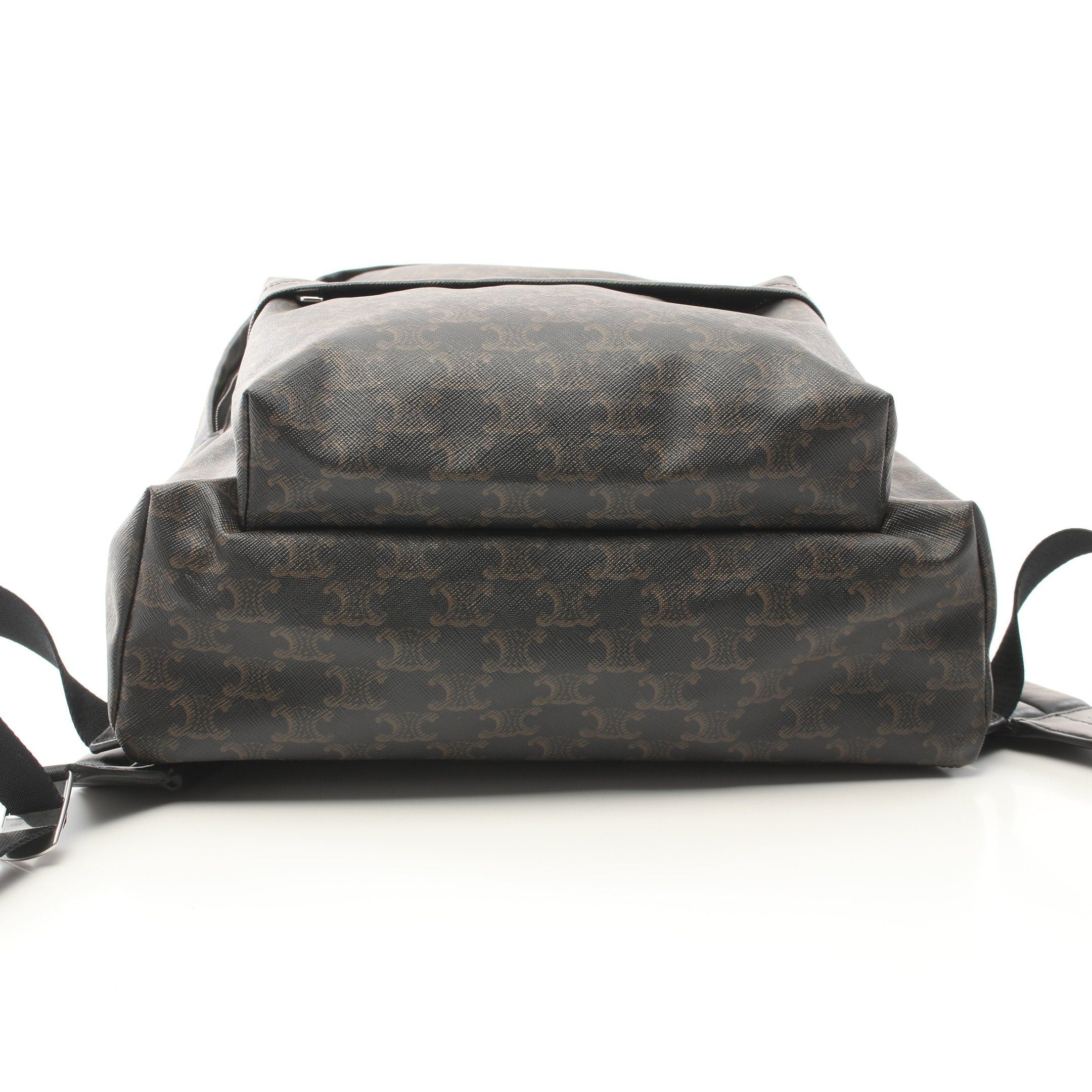 Celine Celine Triomphe Medium Backpack Rucksack Leather Black Size ONE SIZE - 10 Thumbnail