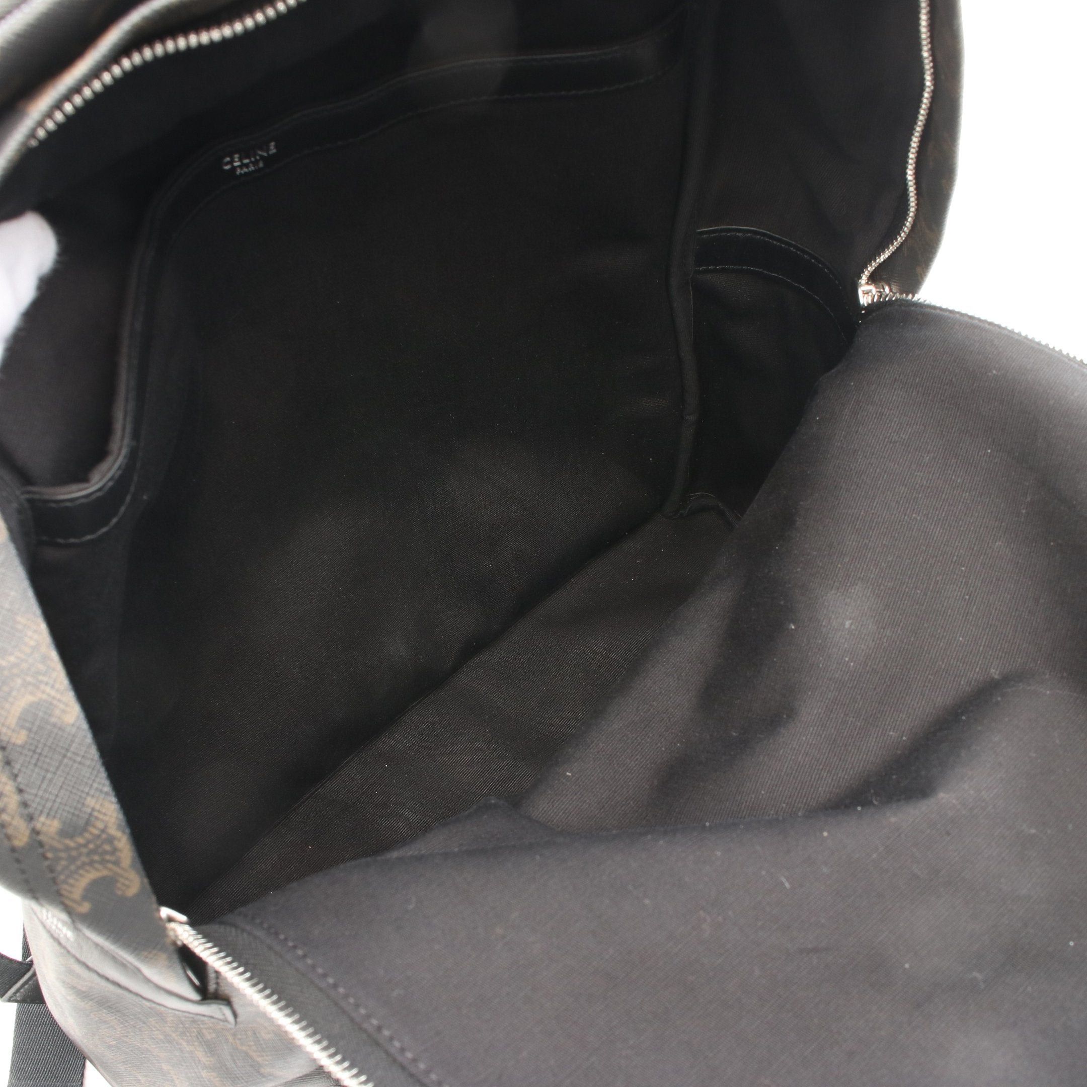 Celine Celine Triomphe Medium Backpack Rucksack Leather Black Size ONE SIZE - 3 Thumbnail