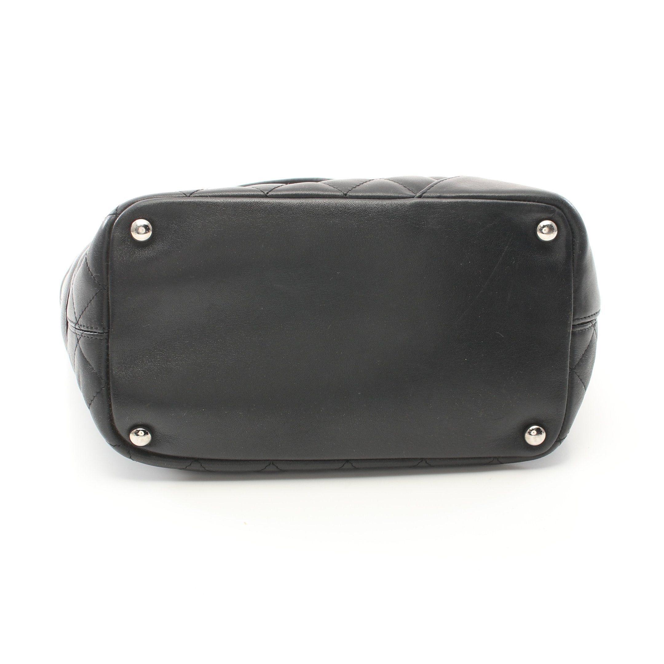 Chanel Chanel Cambon Line Medium Handbag Tote Bag Leather Black Silver Hardware Size ONE SIZE - 14 Thumbnail