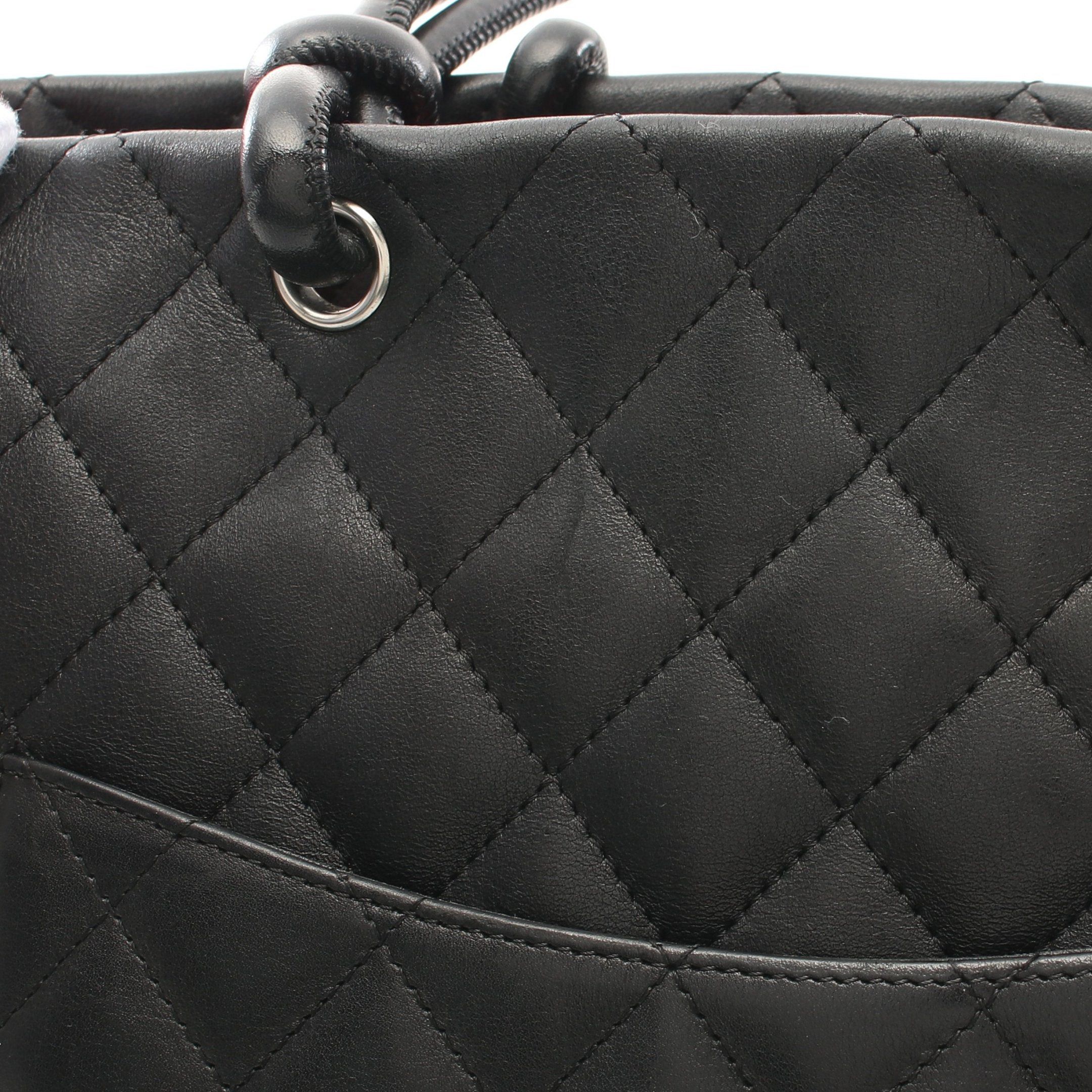 Chanel Chanel Cambon Line Medium Handbag Tote Bag Leather Black Silver Hardware Size ONE SIZE - 12 Thumbnail